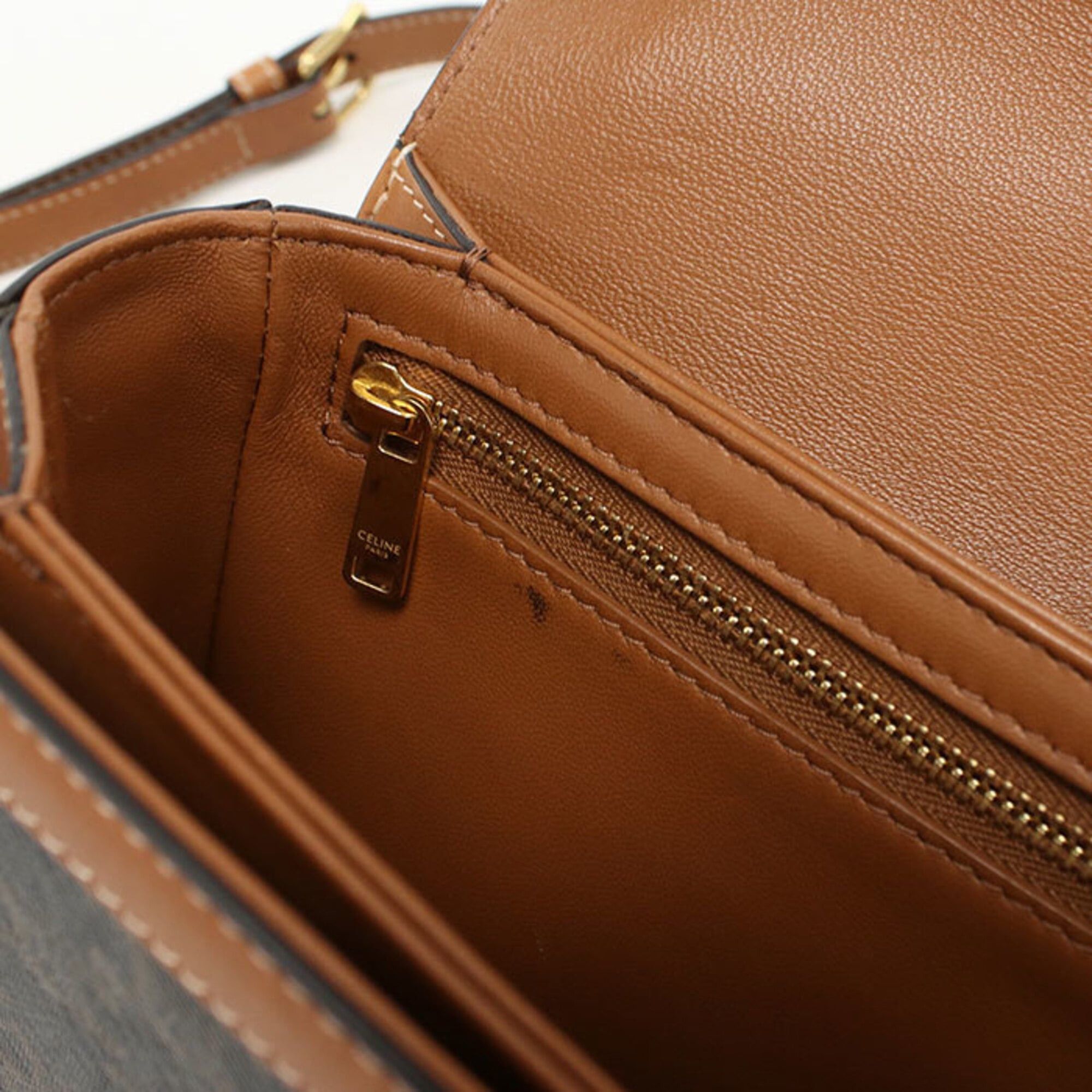 Celine Celine Crossbody Shoulder Bag 188882BZ4.04LU Triomphe Canvas Women's Brown Size ONE SIZE - 4 Thumbnail