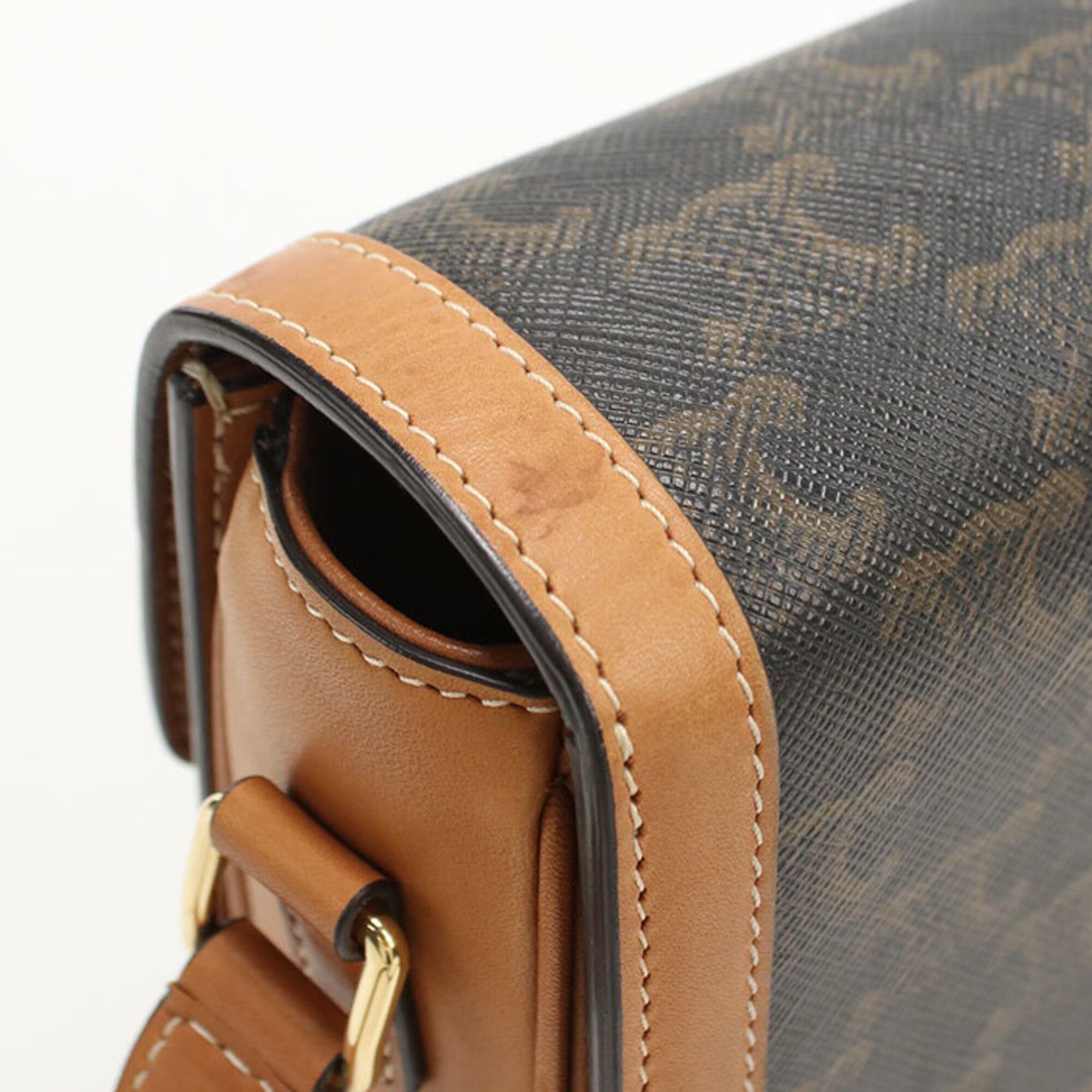 Celine Celine Crossbody Shoulder Bag 188882BZ4.04LU Triomphe Canvas Women's Brown Size ONE SIZE - 6 Thumbnail