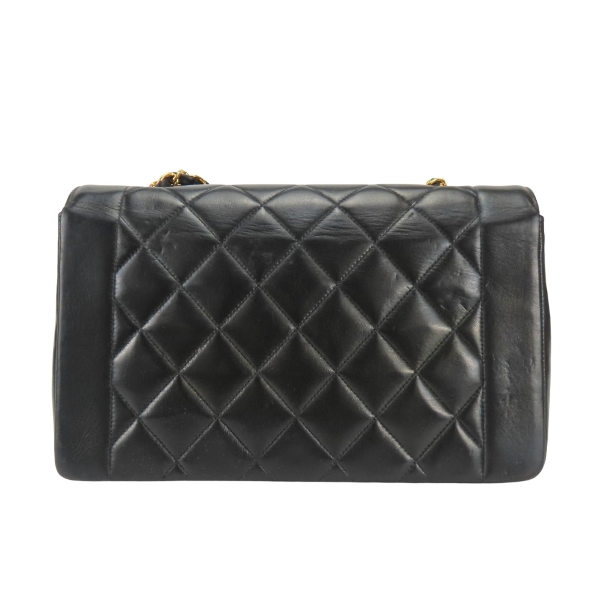 Chanel Chanel Diana Shoulder Bag, Lambskin, Black, Gold Hardware, Coco Mark, Chain, Women's. Size ONE SIZE - 5 Thumbnail