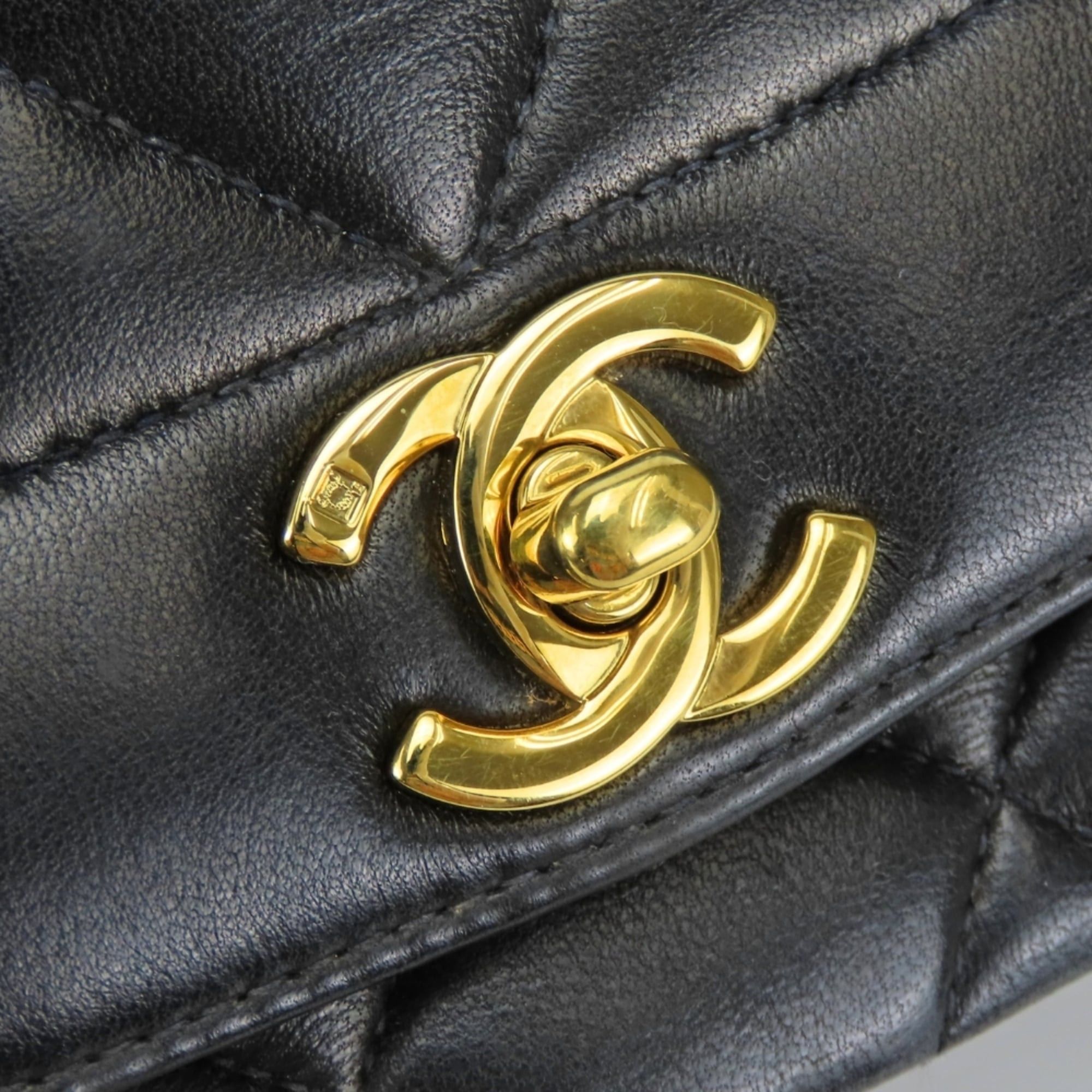 Chanel Chanel Diana Shoulder Bag, Lambskin, Black, Gold Hardware, Coco Mark, Chain, Women's. Size ONE SIZE - 14 Thumbnail