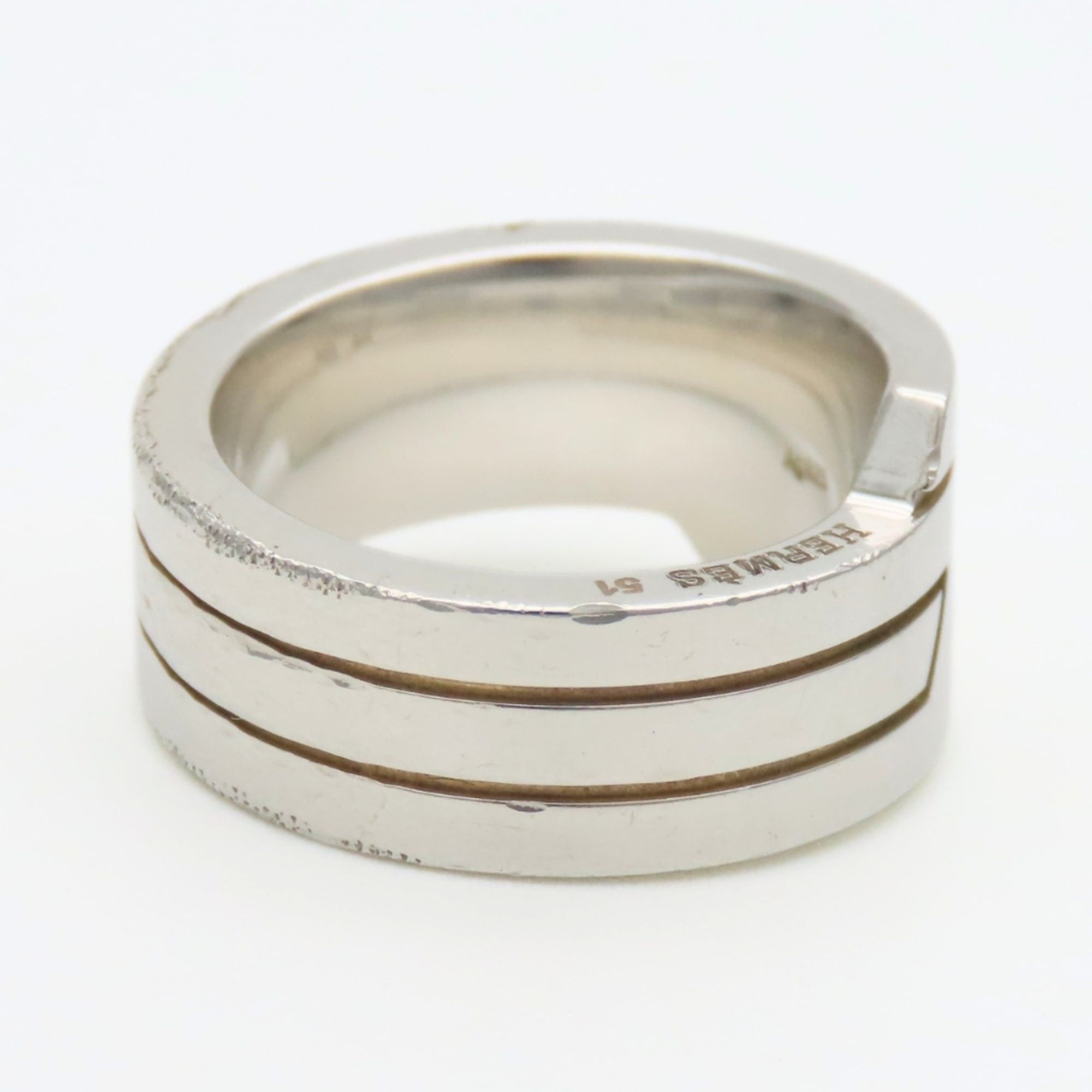 Hermes Hermes Ring - Italique, Size 51, Sterling Silver 925, Women's Size ONE SIZE - 5 Thumbnail