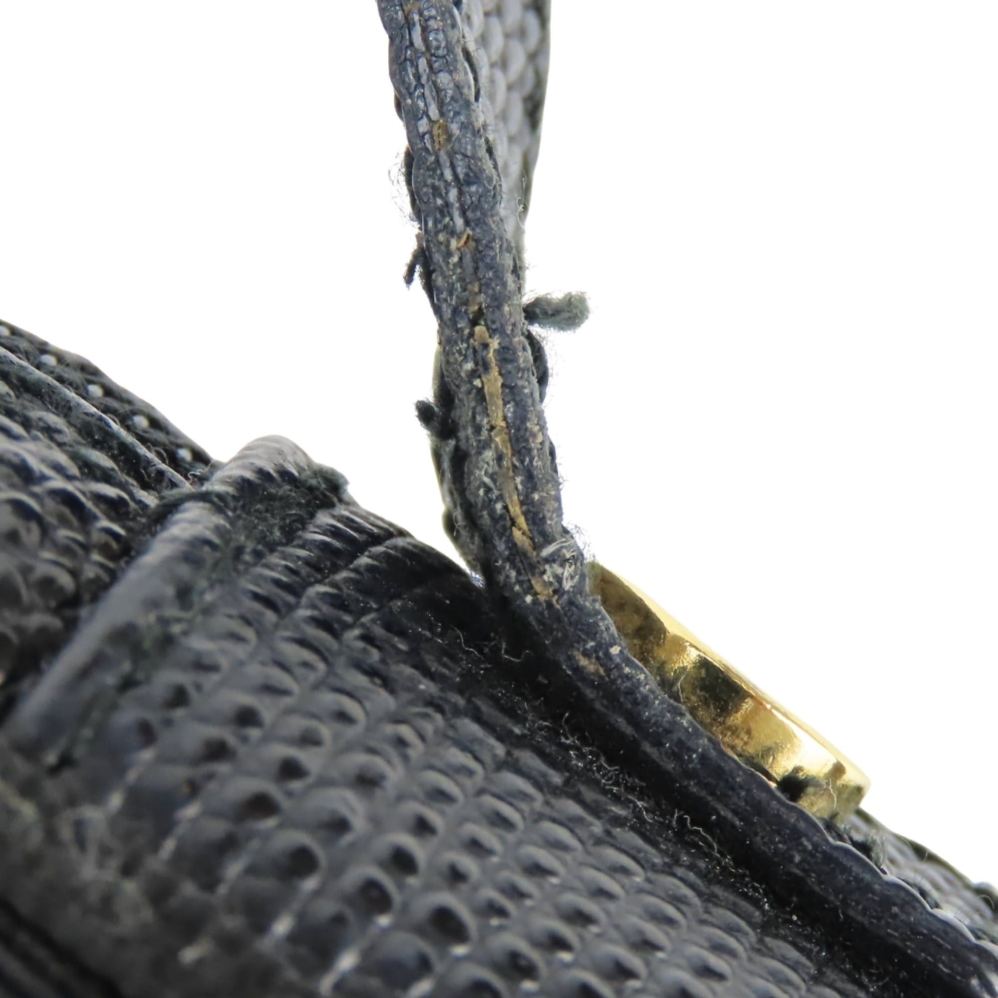 Salvatore Ferragamo Salvatore Ferragamo Shoulder Bag Vara D213096 Embossed Leather Black Gold Hardware Women's Size ONE SIZE - 13 Thumbnail
