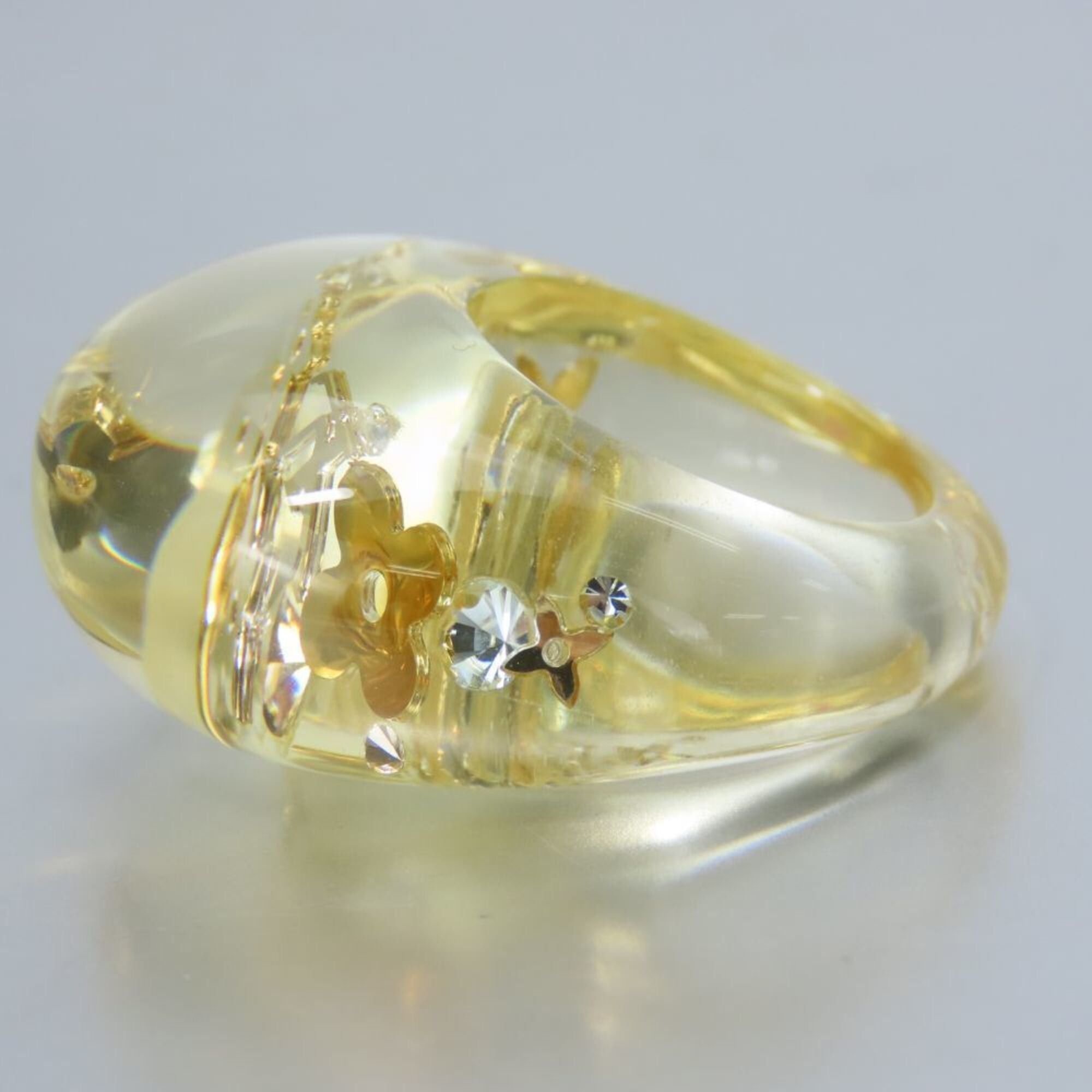 Louis Vuitton Louis Vuitton Ring - Bague Inclusion M65863, Size S, Plastic, Clear Gold, Women's LOUIS VUITTON Size ONE SIZE - 3 Thumbnail