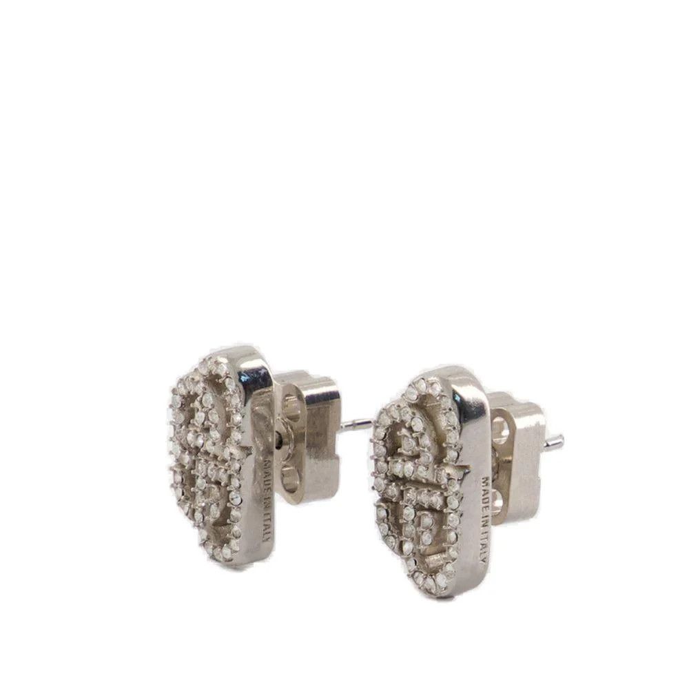 Balenciaga Balenciaga BB Stud XS Earrings Crystals Silver Size ONE SIZE - 2 Thumbnail