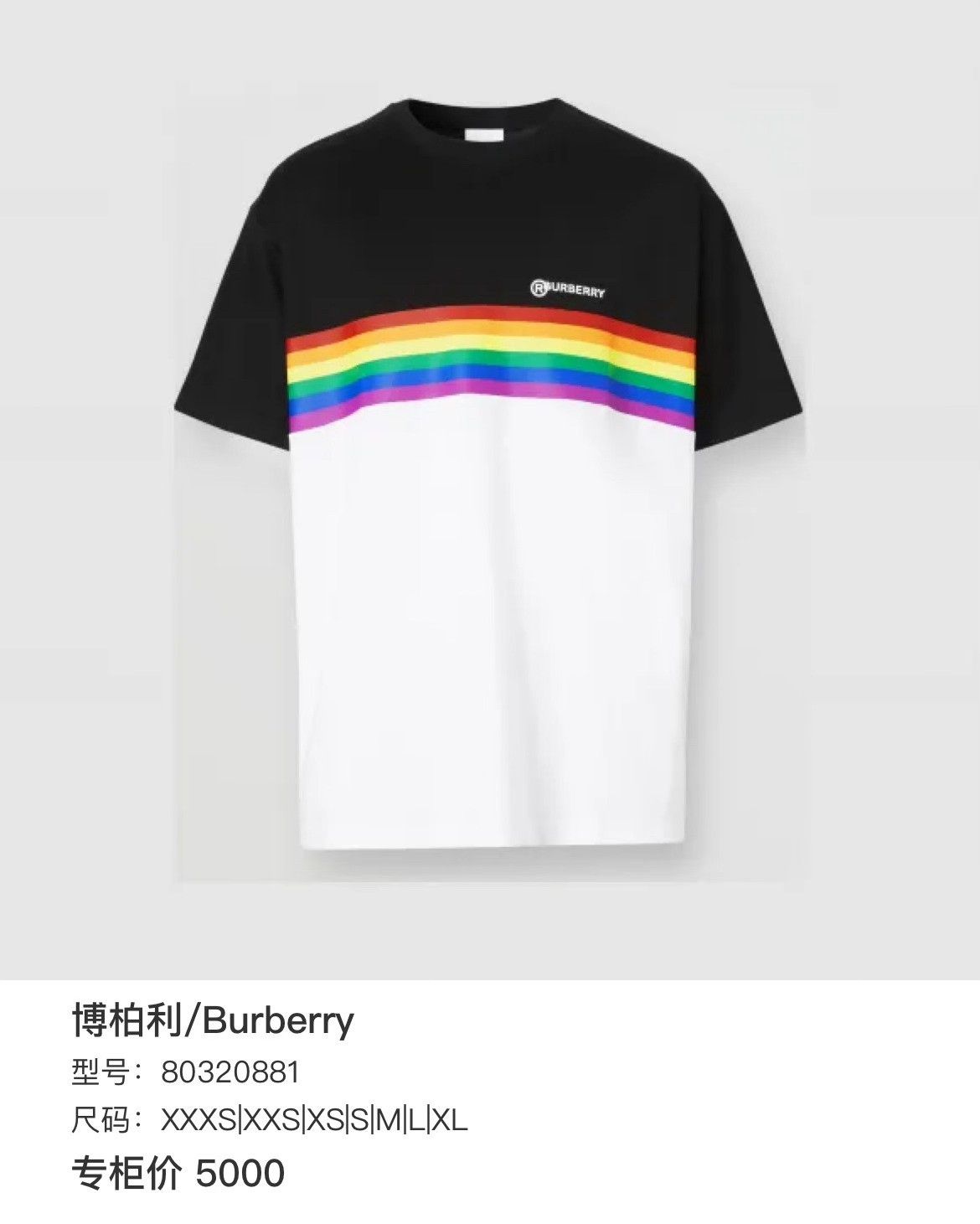 Burberry Burberry Rainbow Multi T-Shirt l Men Size US L / EU 52-54 / 3 - 6 Thumbnail