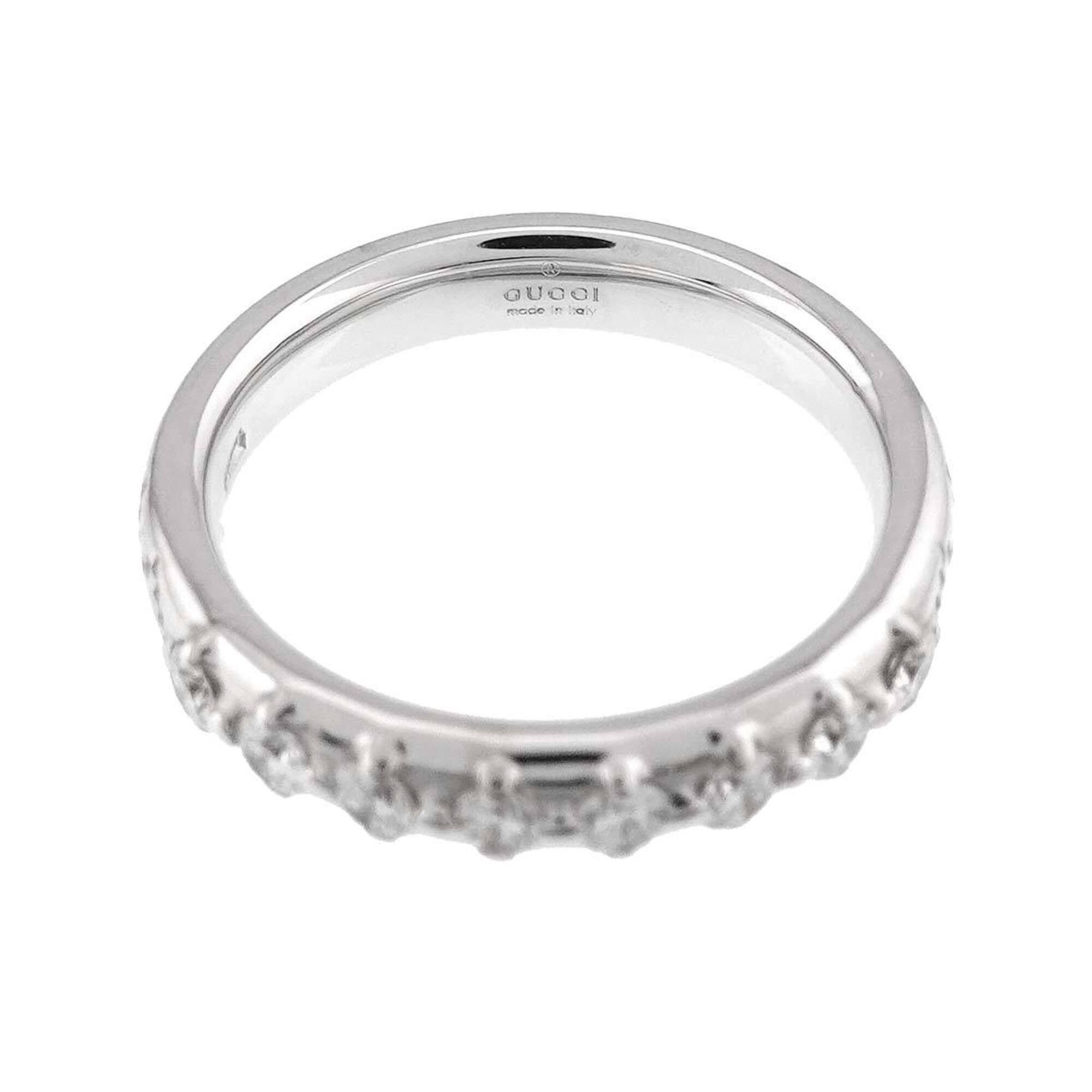 Gucci Gucci Diamantissima #8 Ring with Diamonds, 18K White Gold (750) Size ONE SIZE - 4 Thumbnail