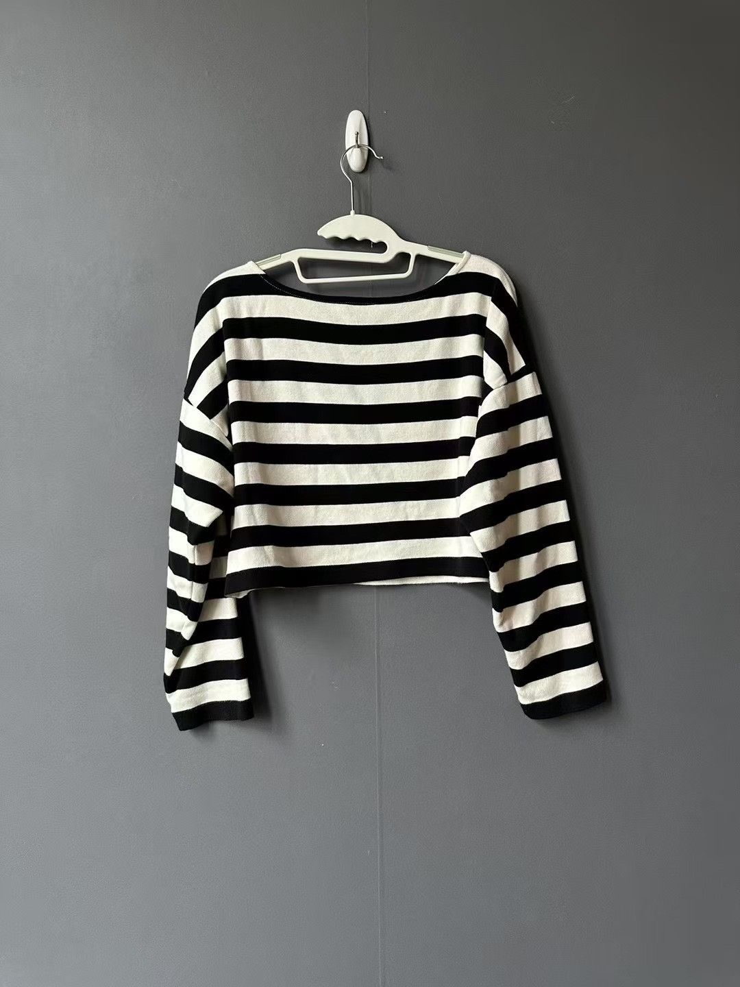 Celine Celine Black White Stripe Triomphe Embroidery Long Sleeve Size S / US 4 / IT 40 - 2 Thumbnail