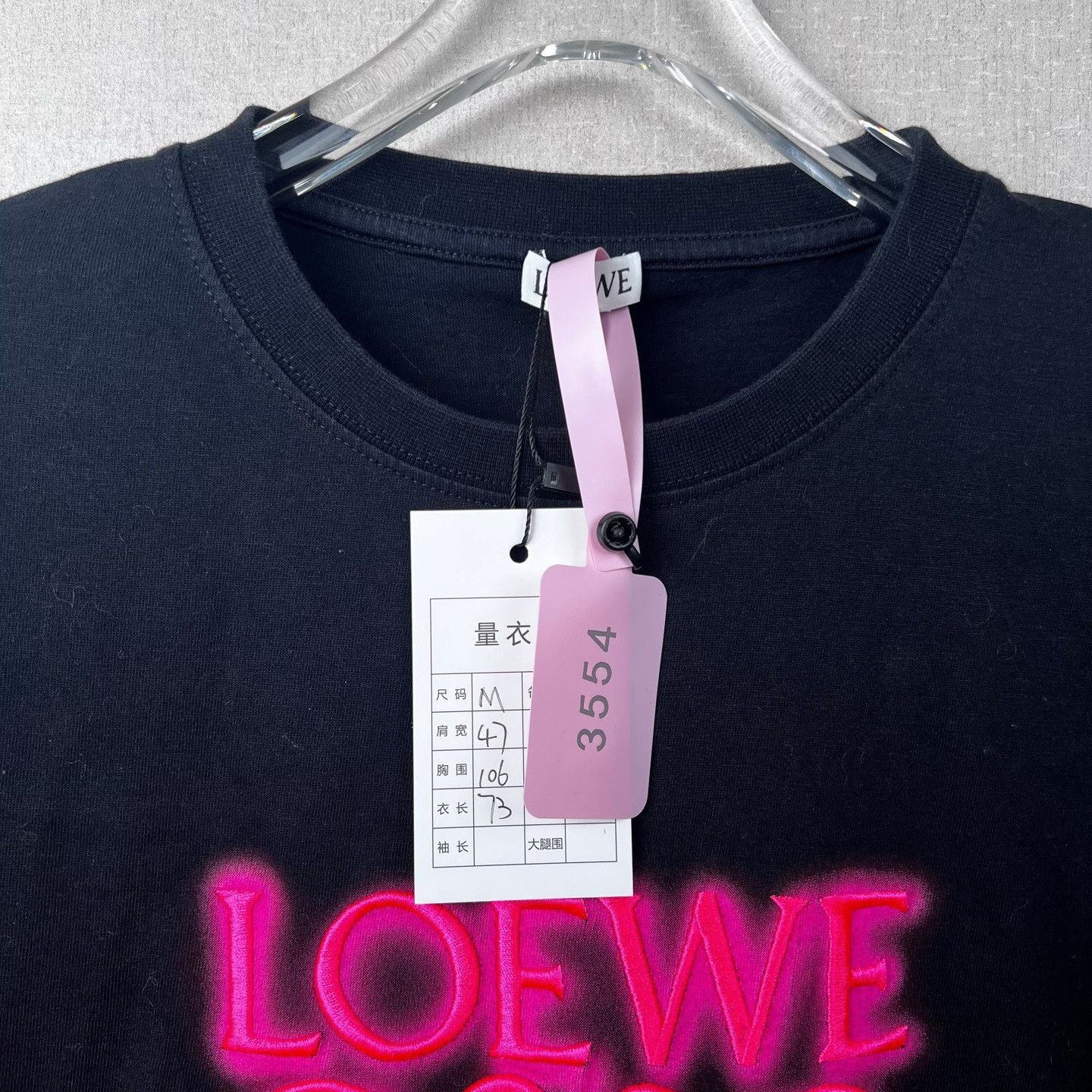 Loewe Loewe Fluorescent Pink Embroidered Logo Tee Size M / US 6-8 / IT 42-44 - 2 Thumbnail