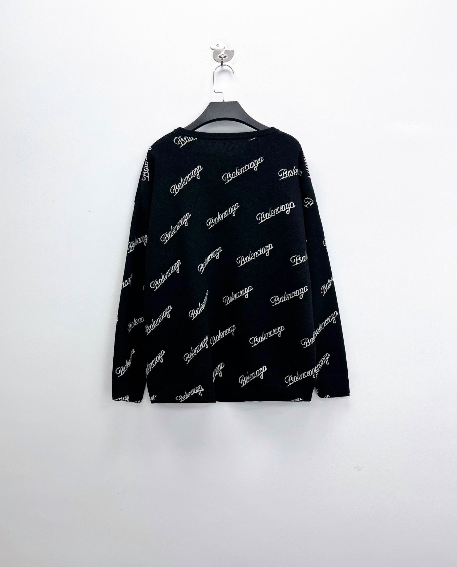 Balenciaga Balenciaga Black Cursive Letter Knit Sweater Size US XS / EU 42 / 0 - 2 Thumbnail