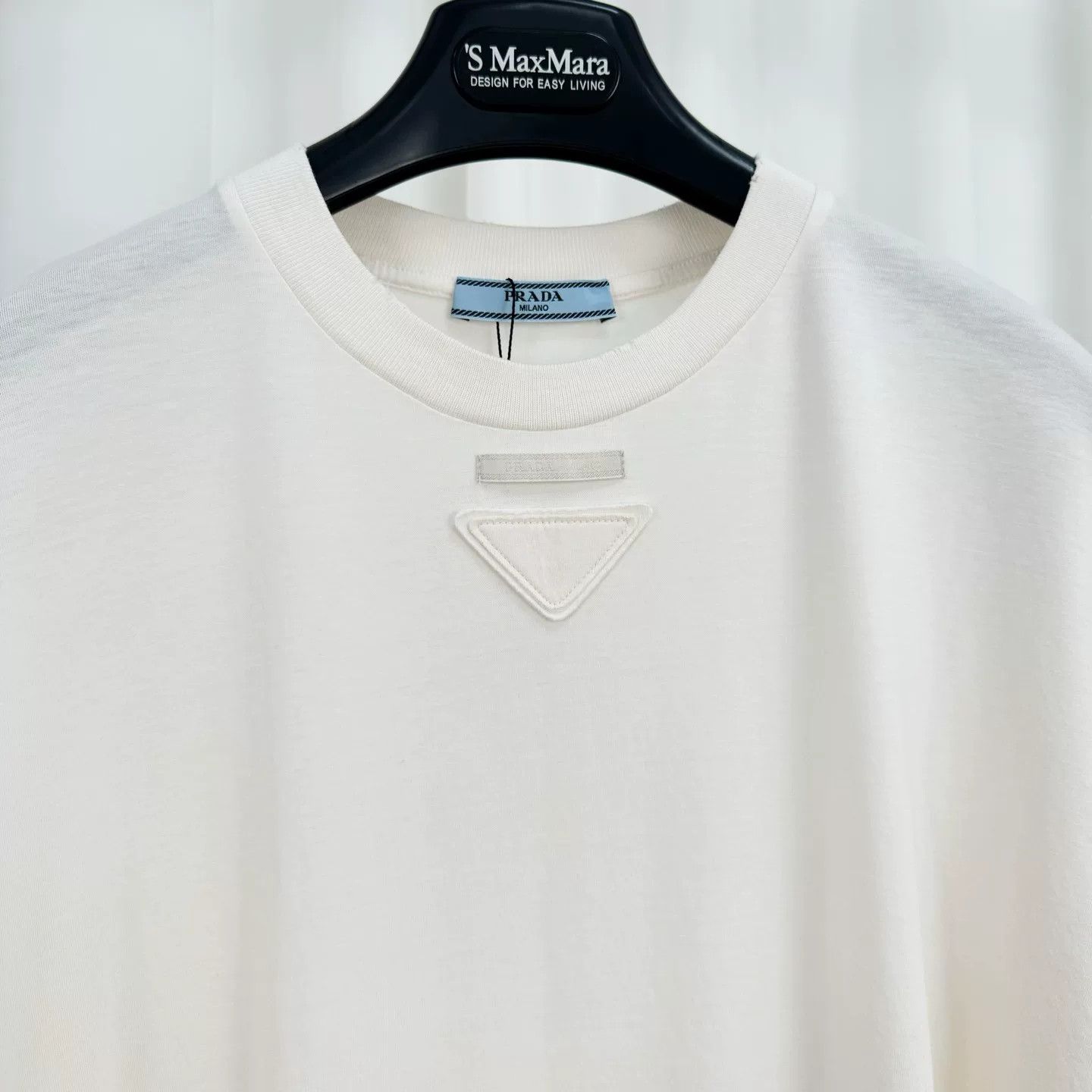 Prada Prada Destroyed Neckline Triangle Logo Short Sleeve Size XS / US 0-2 / IT 36-38 - 3 Thumbnail