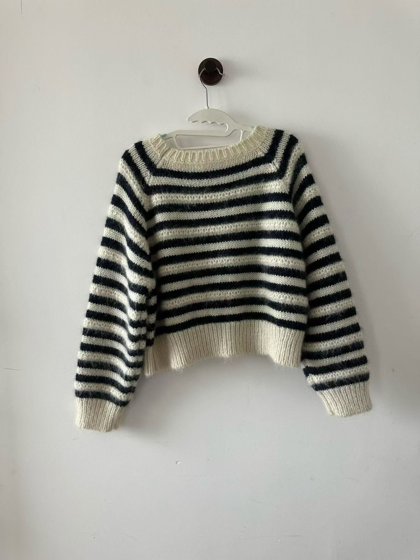 Celine Celine Striped Triomphe Logo Mohair Sweater Size S / US 4 / IT 40 - 2 Thumbnail