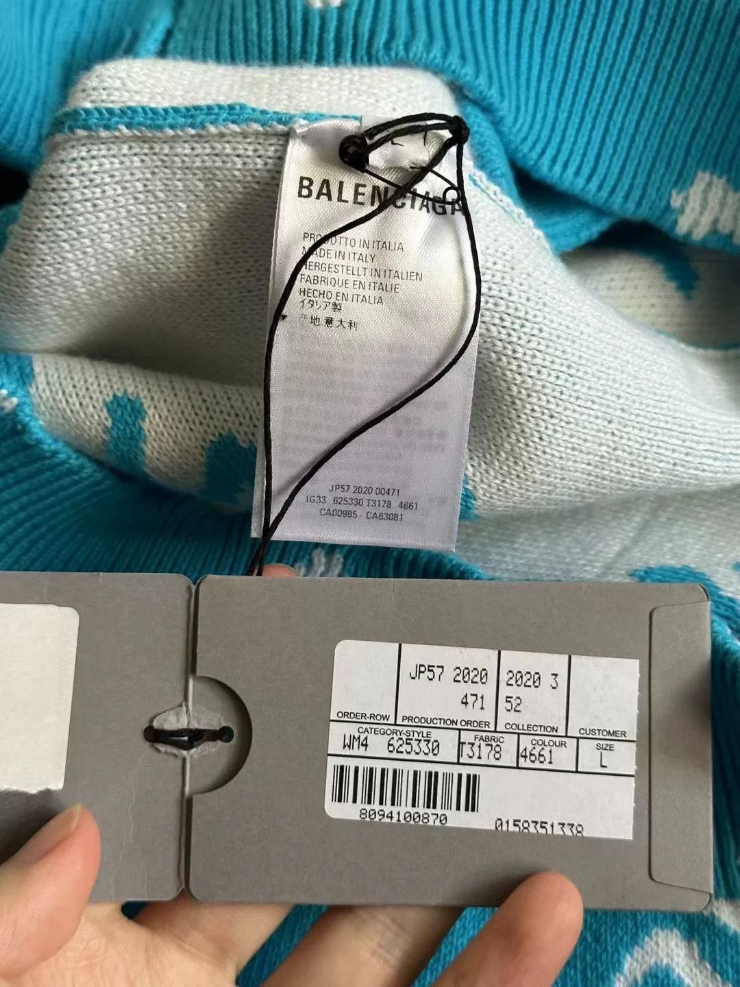 Balenciaga Balenciaga Sky Blue Screen Cardigan Size US M / EU 48-50 / 2 - 3 Thumbnail