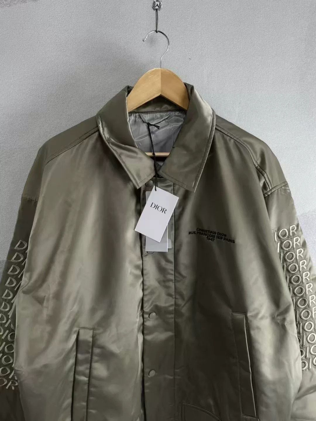 Dior Dior Olive Green Embroidered Collared Silk Jacket Size US L / EU 52-54 / 3 - 2 Thumbnail