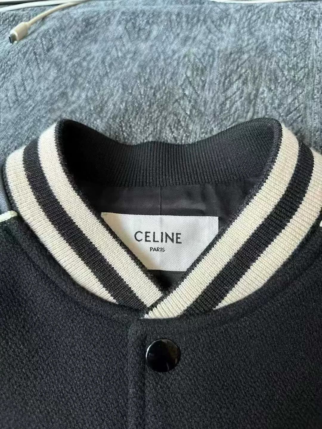 Celine Celine Black White Leather Baseball Jacket Size US S / EU 44-46 / 1 - 3 Thumbnail