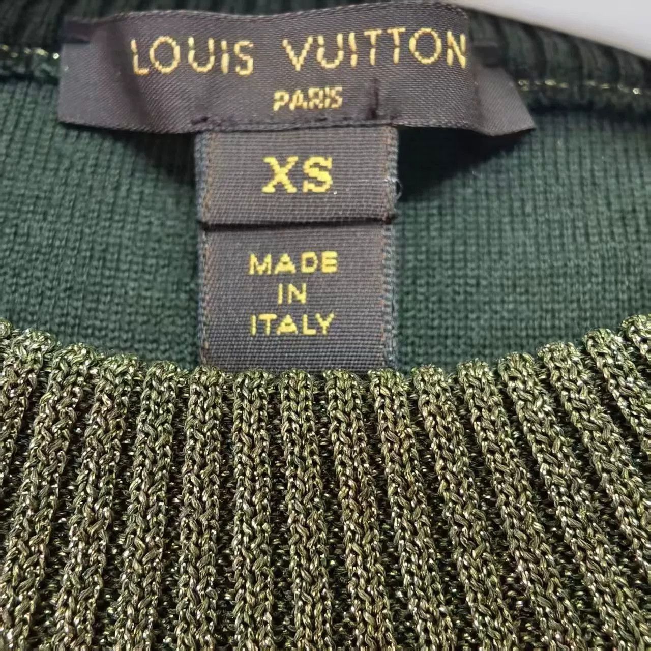 Louis Vuitton Louis Vuitton Dark Green Short-Sleeve Knit Top Size XS / US 0-2 / IT 36-38 - 4 Thumbnail