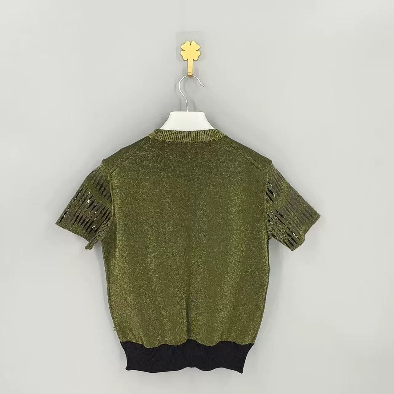 Louis Vuitton Louis Vuitton Dark Green Short-Sleeve Knit Top Size XS / US 0-2 / IT 36-38 - 2 Thumbnail