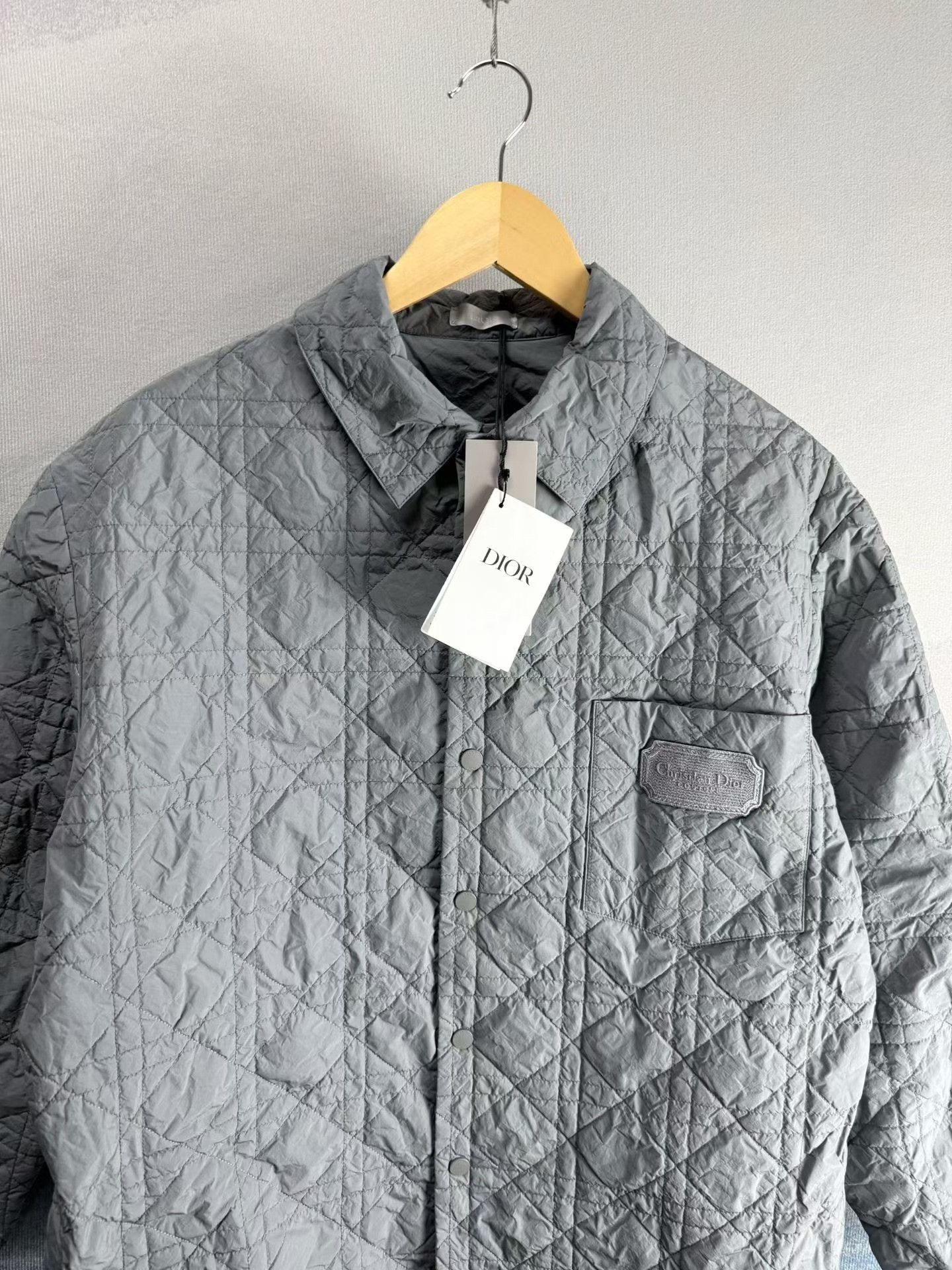Dior Dior Gray Quilted Collar Cotton Jacket Size US M / EU 48-50 / 2 - 2 Thumbnail