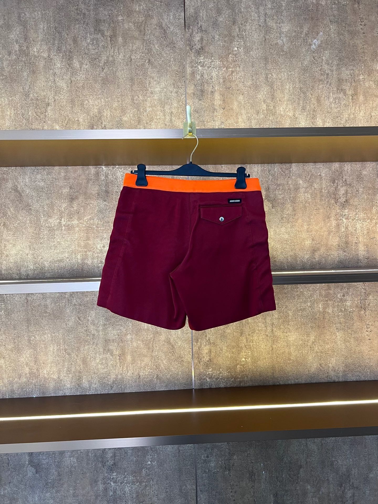 Miu Miu Miu Miu Red Orange Colorblock Shorts Size 40" / US 18 - 2 Thumbnail