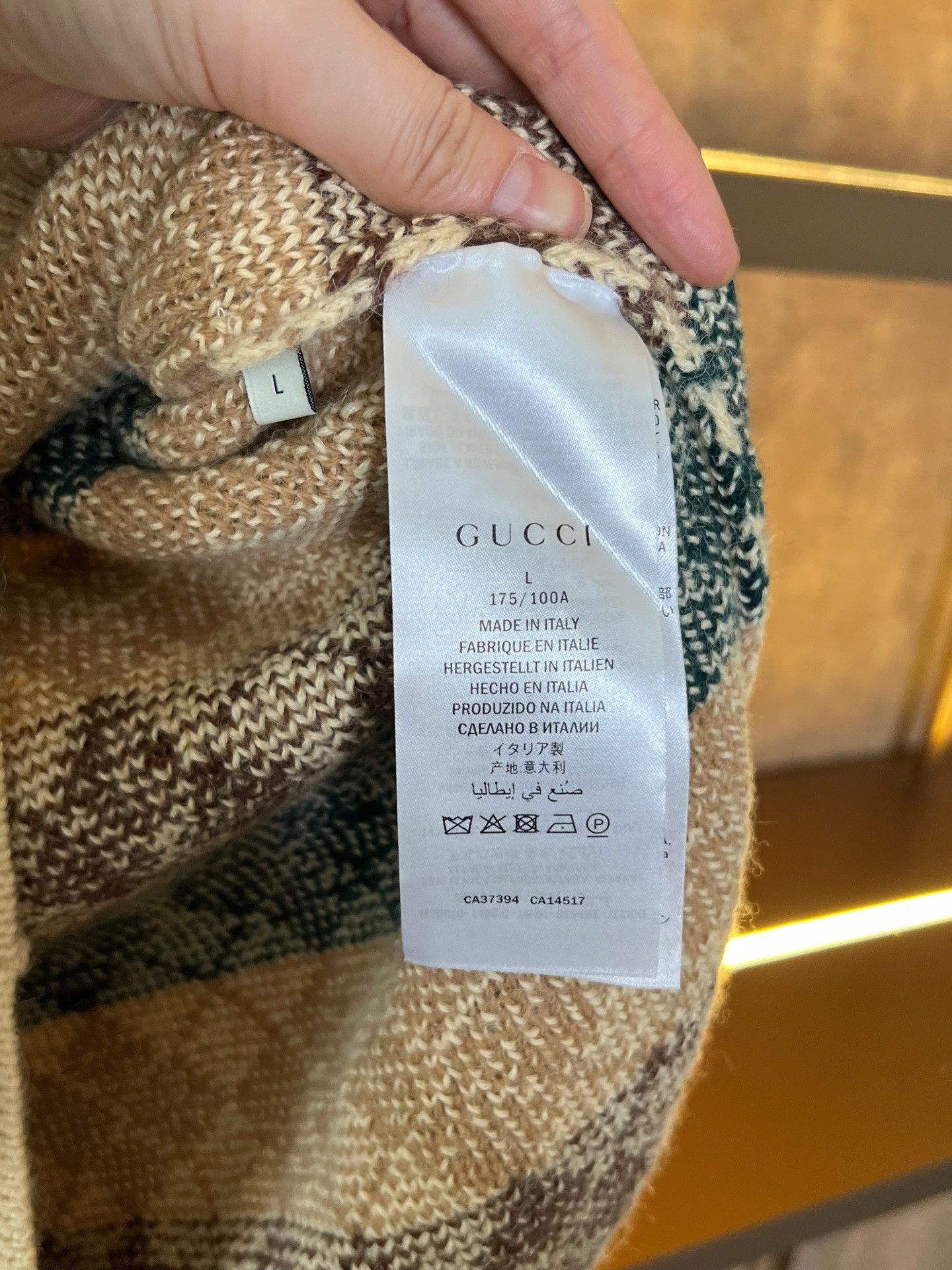 Gucci Gucci V-neck Argyle Knit Sweater Size US L / EU 52-54 / 3 - 4 Thumbnail