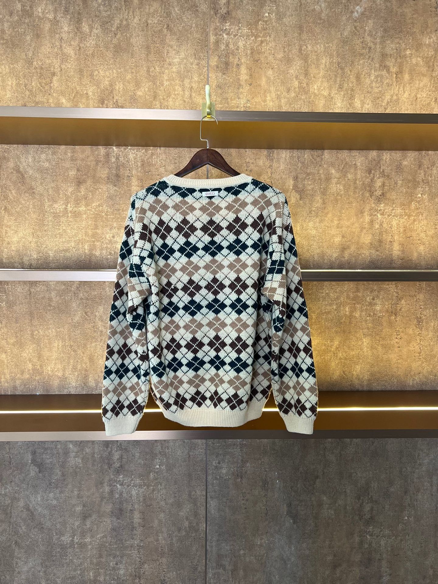 Gucci Gucci V-neck Argyle Knit Sweater Size US L / EU 52-54 / 3 - 2 Thumbnail