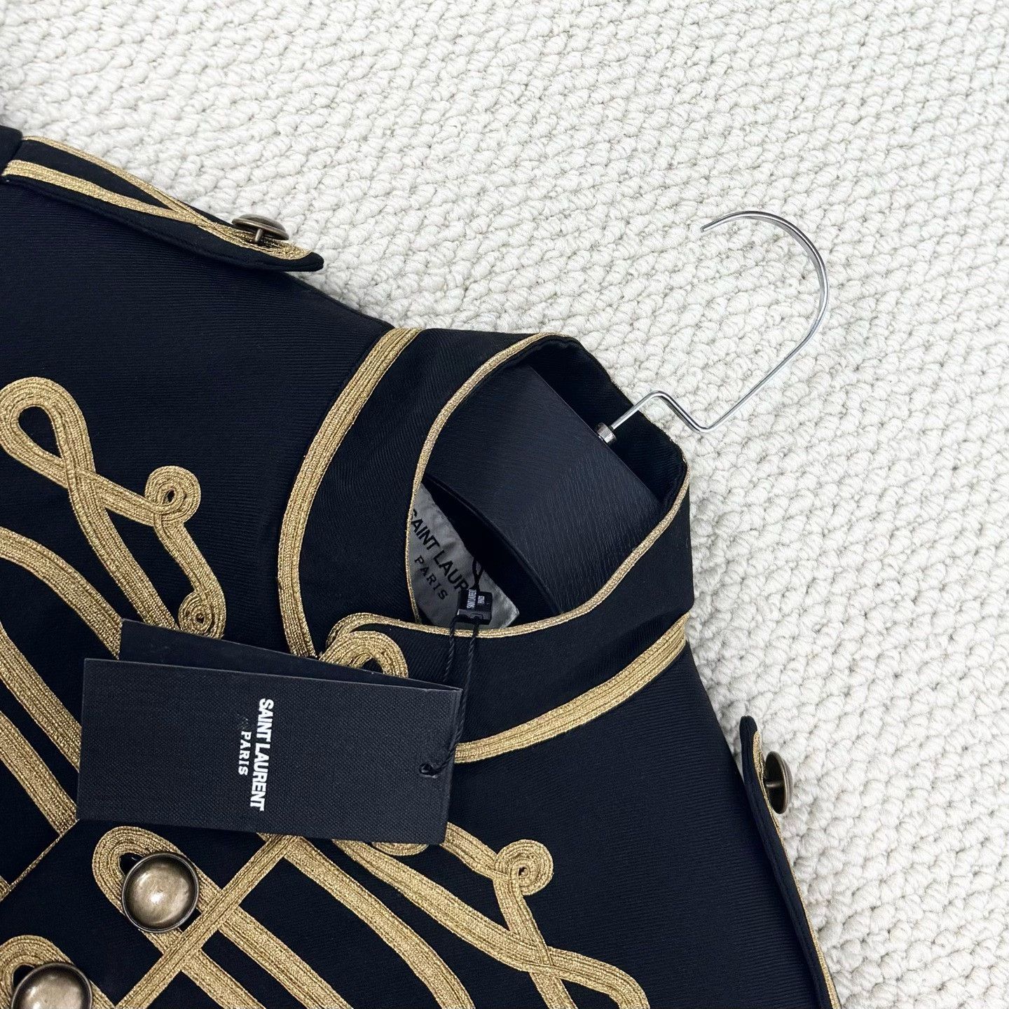 Saint Laurent Paris Saint Laurent Runway Black Gold Button Blazer Size XS / US 0-2 / IT 36-38 - 3 Thumbnail