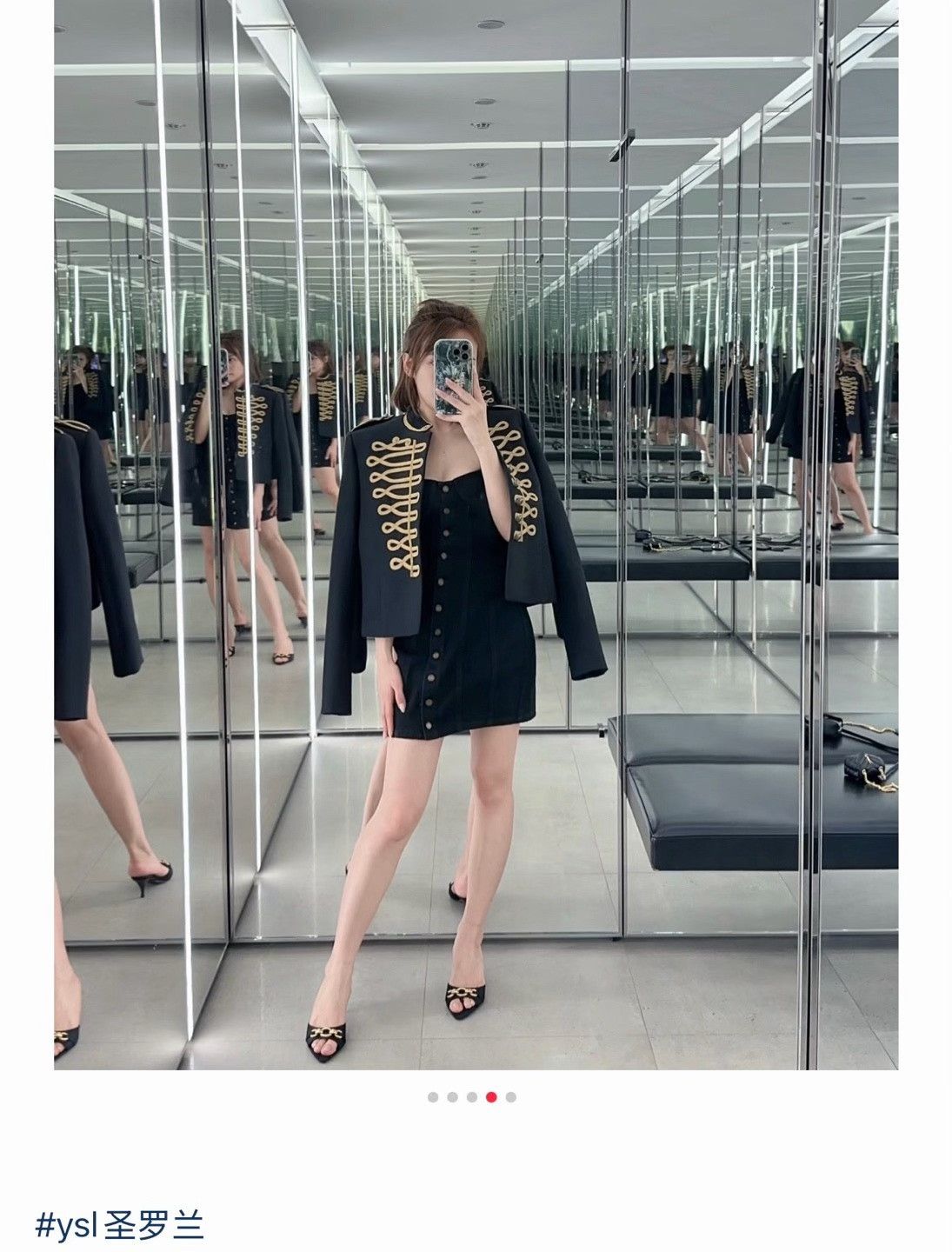 Saint Laurent Paris Saint Laurent Runway Black Gold Button Blazer Size XS / US 0-2 / IT 36-38 - 7 Thumbnail