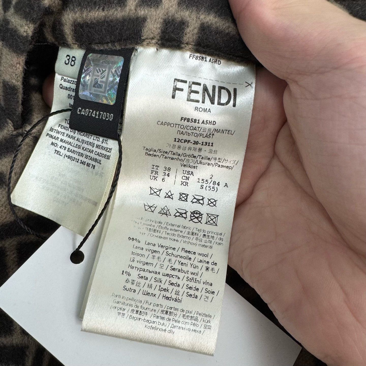 Fendi Fendi Monogram Reversible Fur Collar Wool Coat Size S / US 4 / IT 40 - 8 Thumbnail