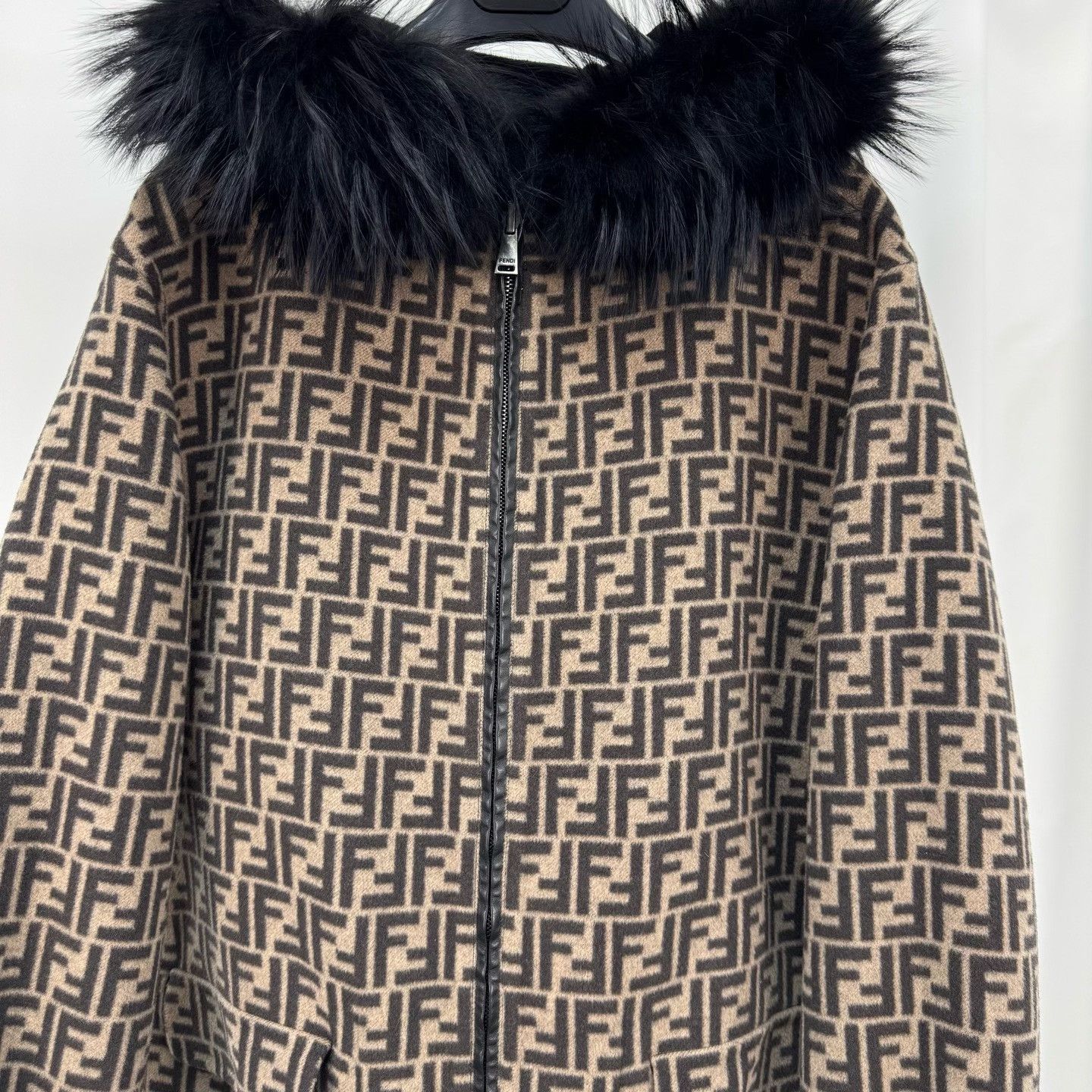 Fendi Fendi Monogram Reversible Fur Collar Wool Coat Size S / US 4 / IT 40 - 3 Thumbnail