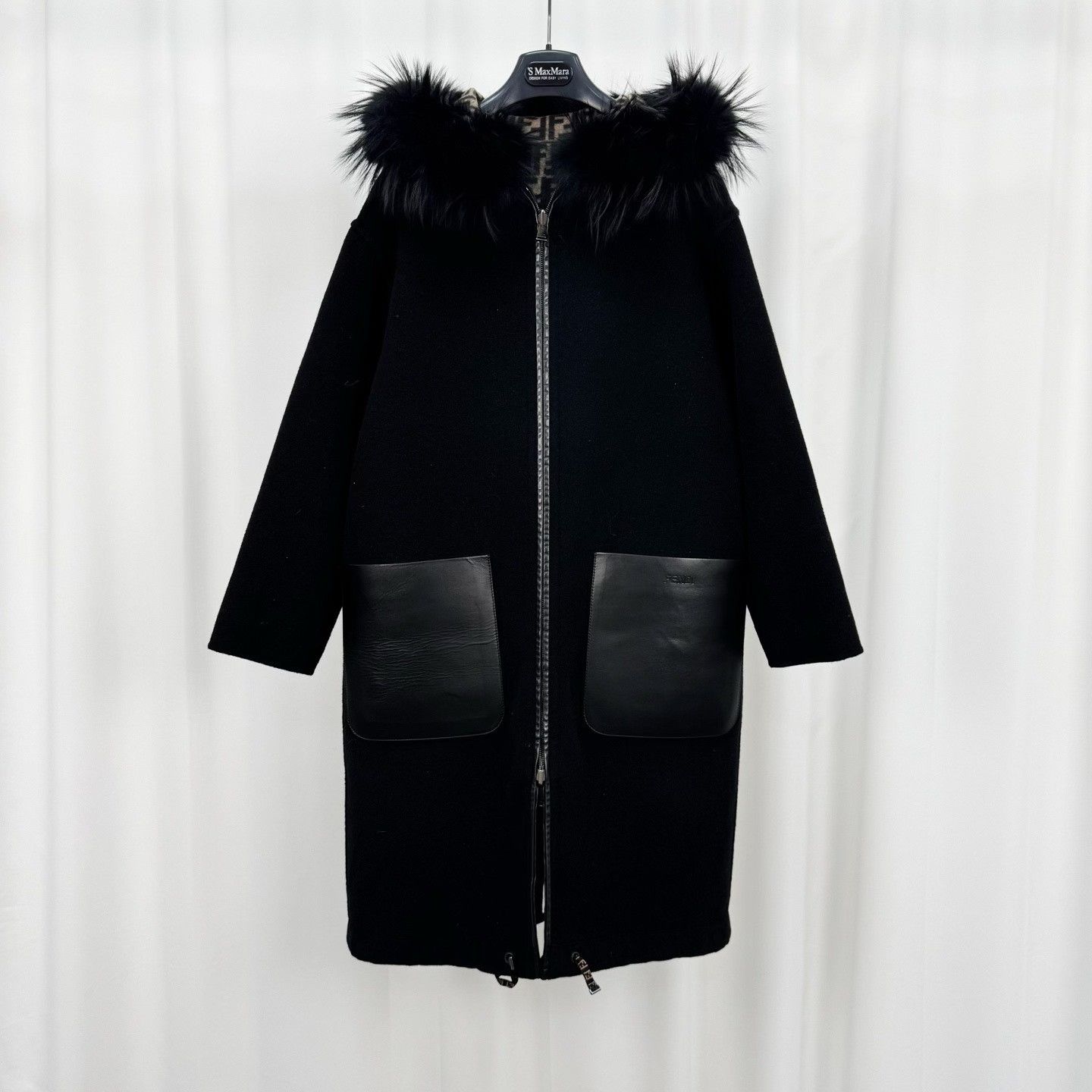 Fendi Fendi Monogram Reversible Fur Collar Wool Coat Size S / US 4 / IT 40 - 4 Thumbnail