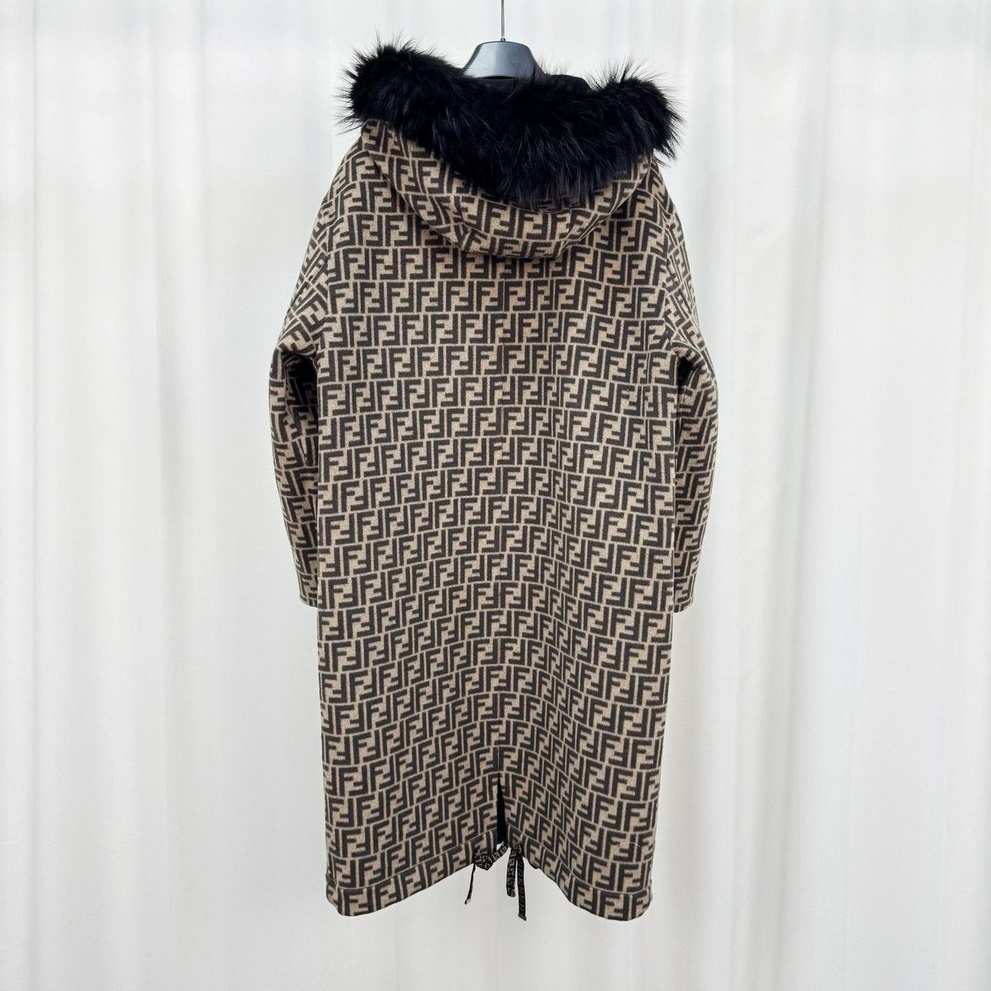 Fendi Fendi Monogram Reversible Fur Collar Wool Coat Size S / US 4 / IT 40 - 2 Thumbnail