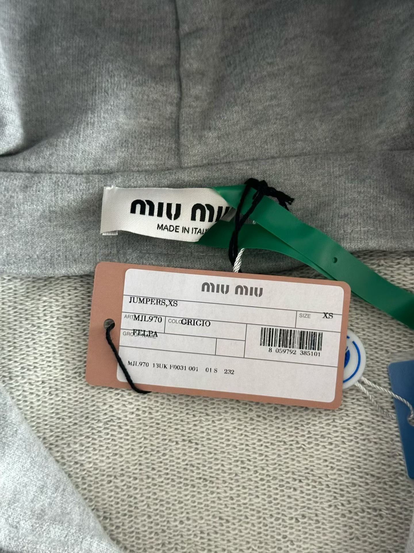 Miu Miu Miu Miu Gray Zip Hoodie Size XS / US 0-2 / IT 36-38 - 3 Thumbnail