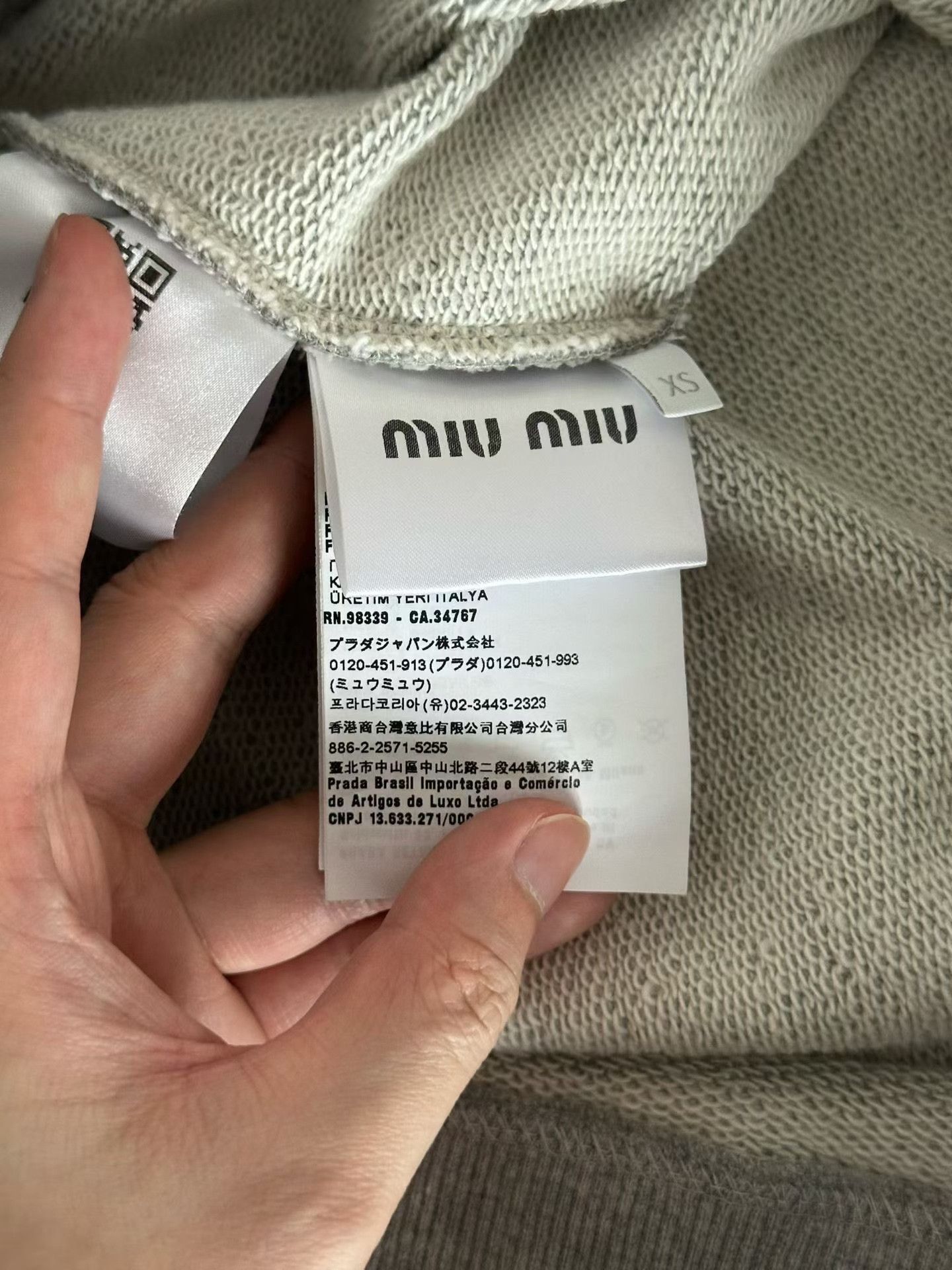 Miu Miu Miu Miu Gray Zip Hoodie Size XS / US 0-2 / IT 36-38 - 4 Thumbnail