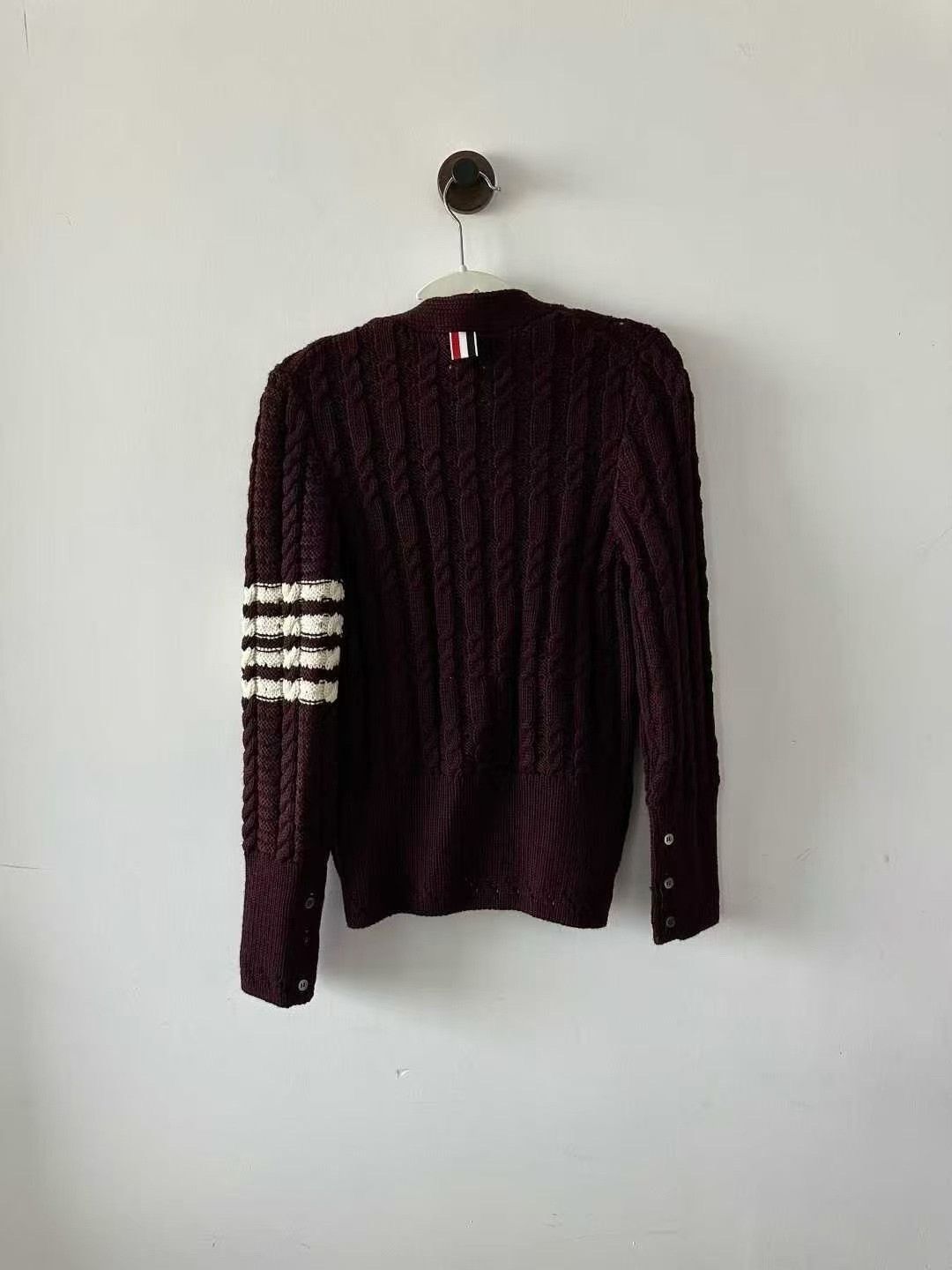 Thom Browne Thom Browne Burgundy Wool Cardigan Size S / US 4 / IT 40 - 2 Thumbnail