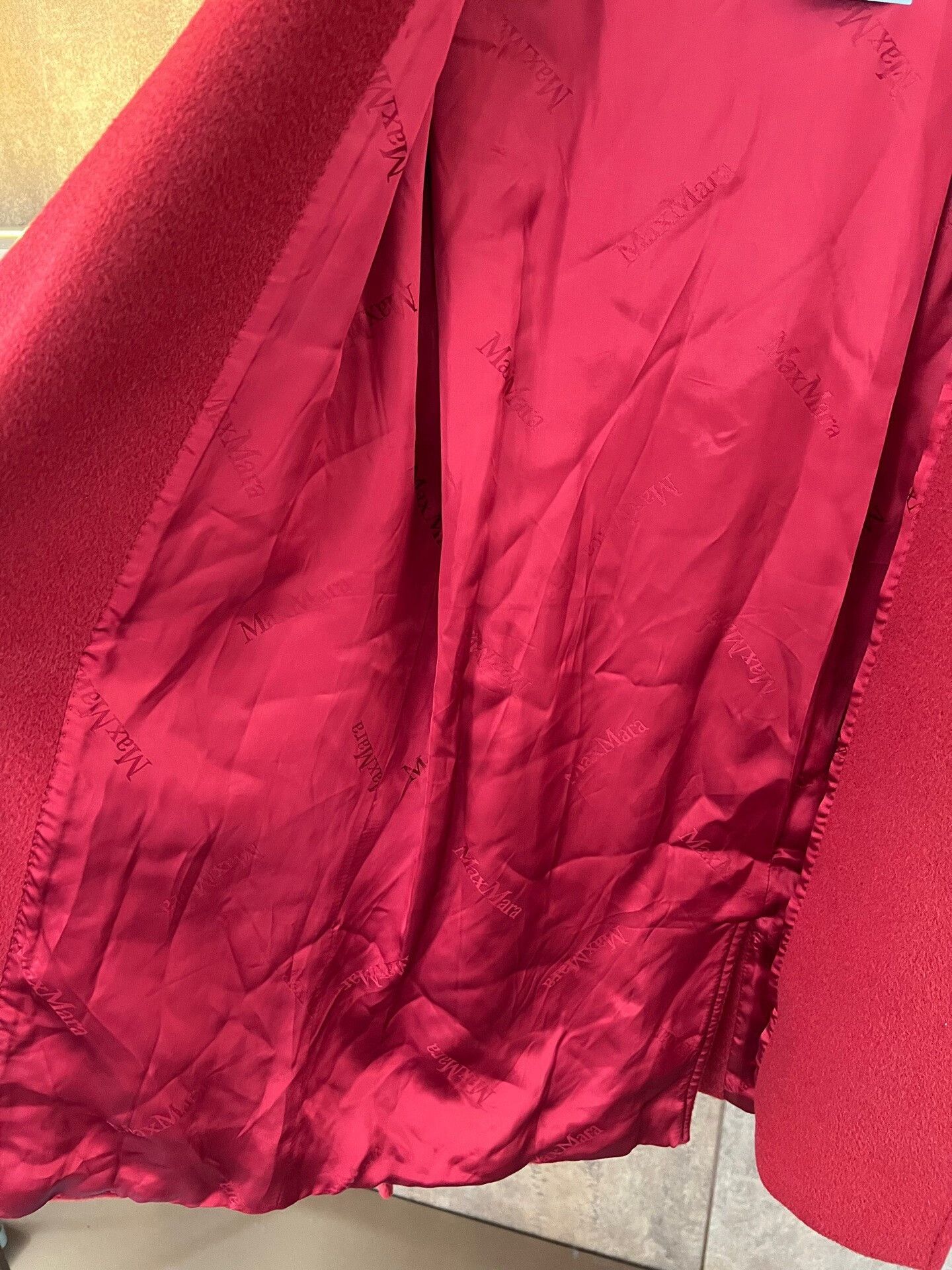 Max Mara Maxmara Rialto Red Water Ripple Coat Size S / US 4 / IT 40 - 3 Thumbnail