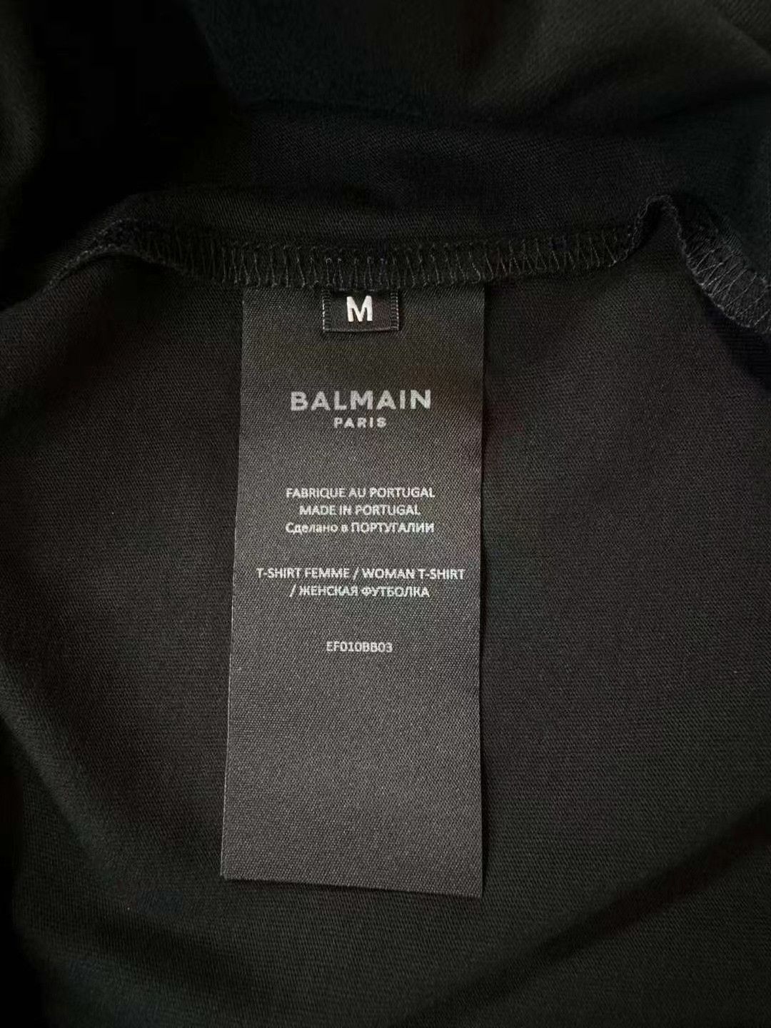 Balmain Balmain Black Rhinestone Logo Short-Sleeve Size S / US 4 / IT 40 - 4 Thumbnail