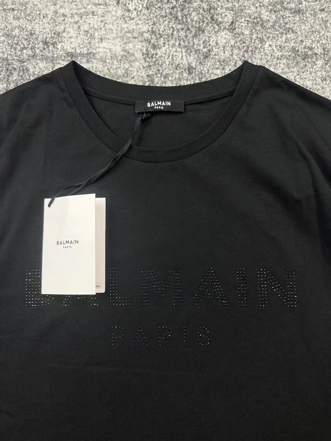 Balmain Balmain Black Rhinestone Logo Short-Sleeve Size S / US 4 / IT 40 - 3 Thumbnail