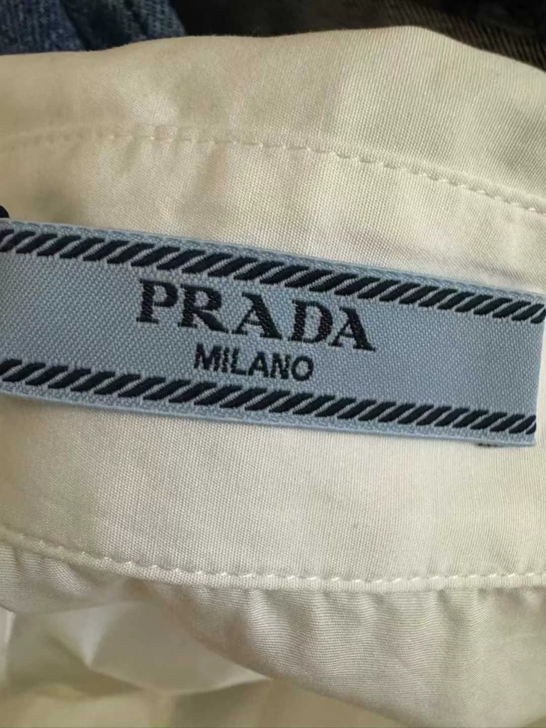 Prada Prada Triangle Logo White Long Sleeve Shirt Size US M / EU 48-50 / 2 - 4 Thumbnail