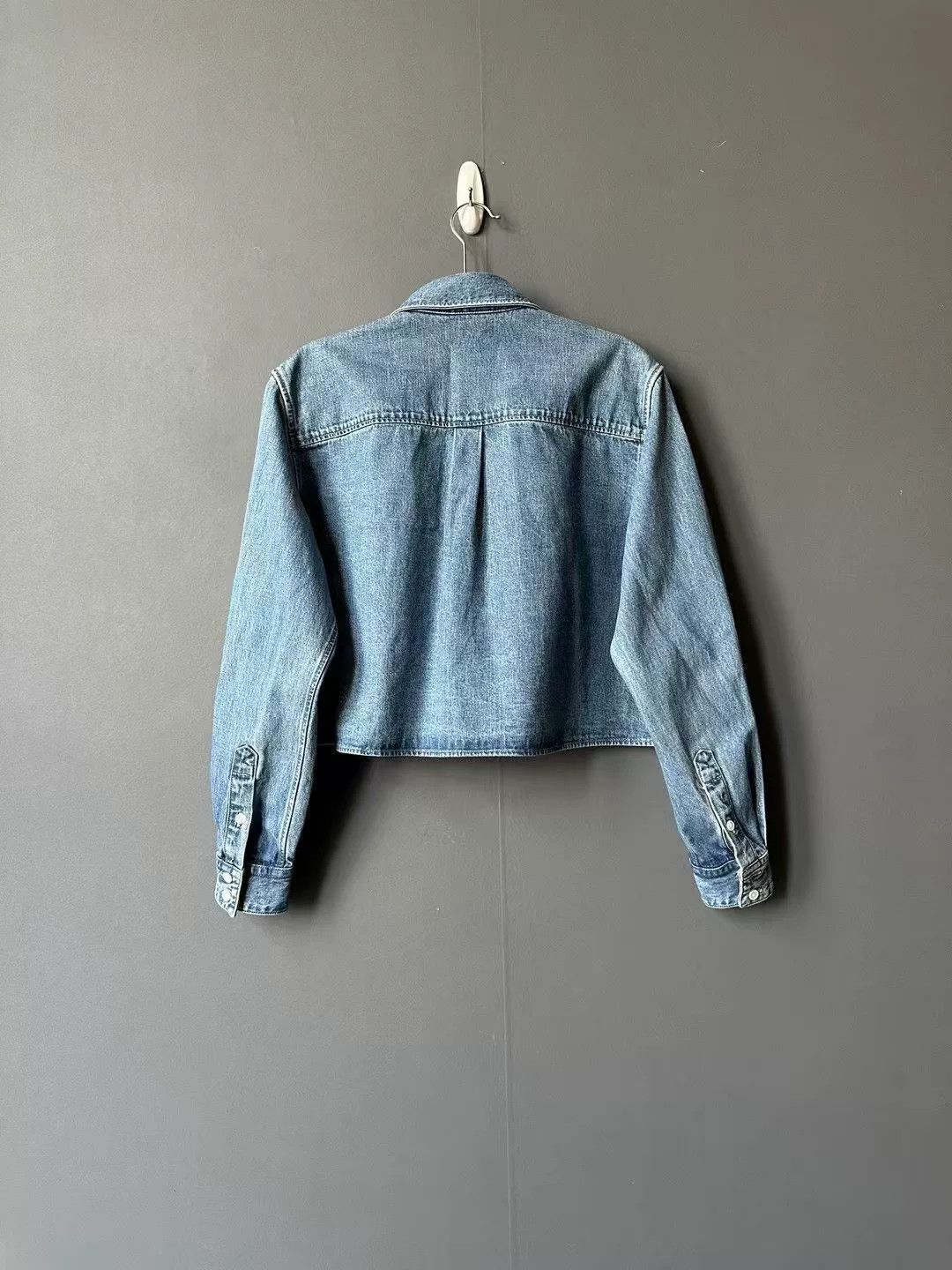 Celine Celine Arc de Triomphe Embroidery Denim Cropped Shirt Size XS / US 0-2 / IT 36-38 - 2 Thumbnail