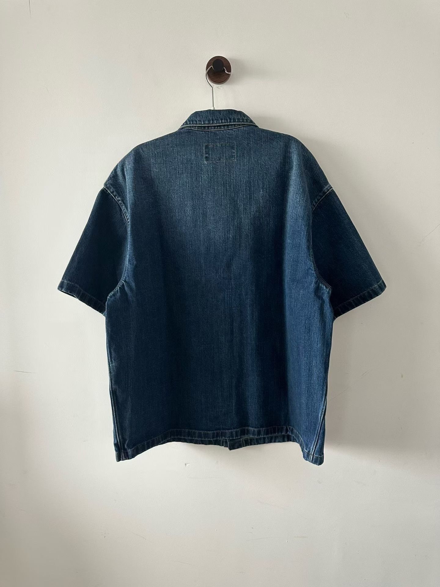 Prada Prada Triangle Logo Denim Short-Sleeve Shirt Size US XL / EU 56 / 4 - 2 Thumbnail