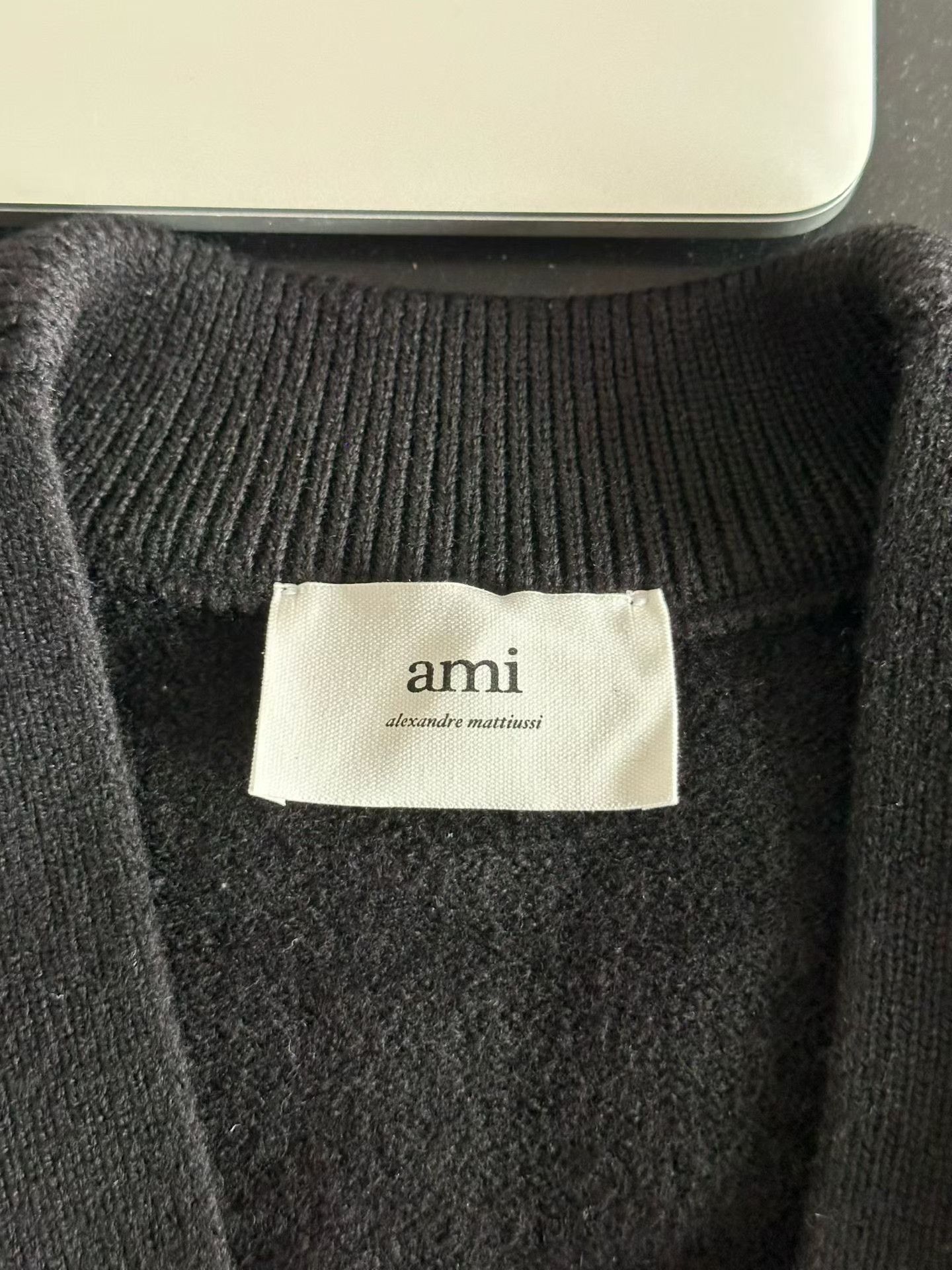 AMI Ami Black Heart Wool Cardigan Size S / US 4 / IT 40 - 3 Thumbnail