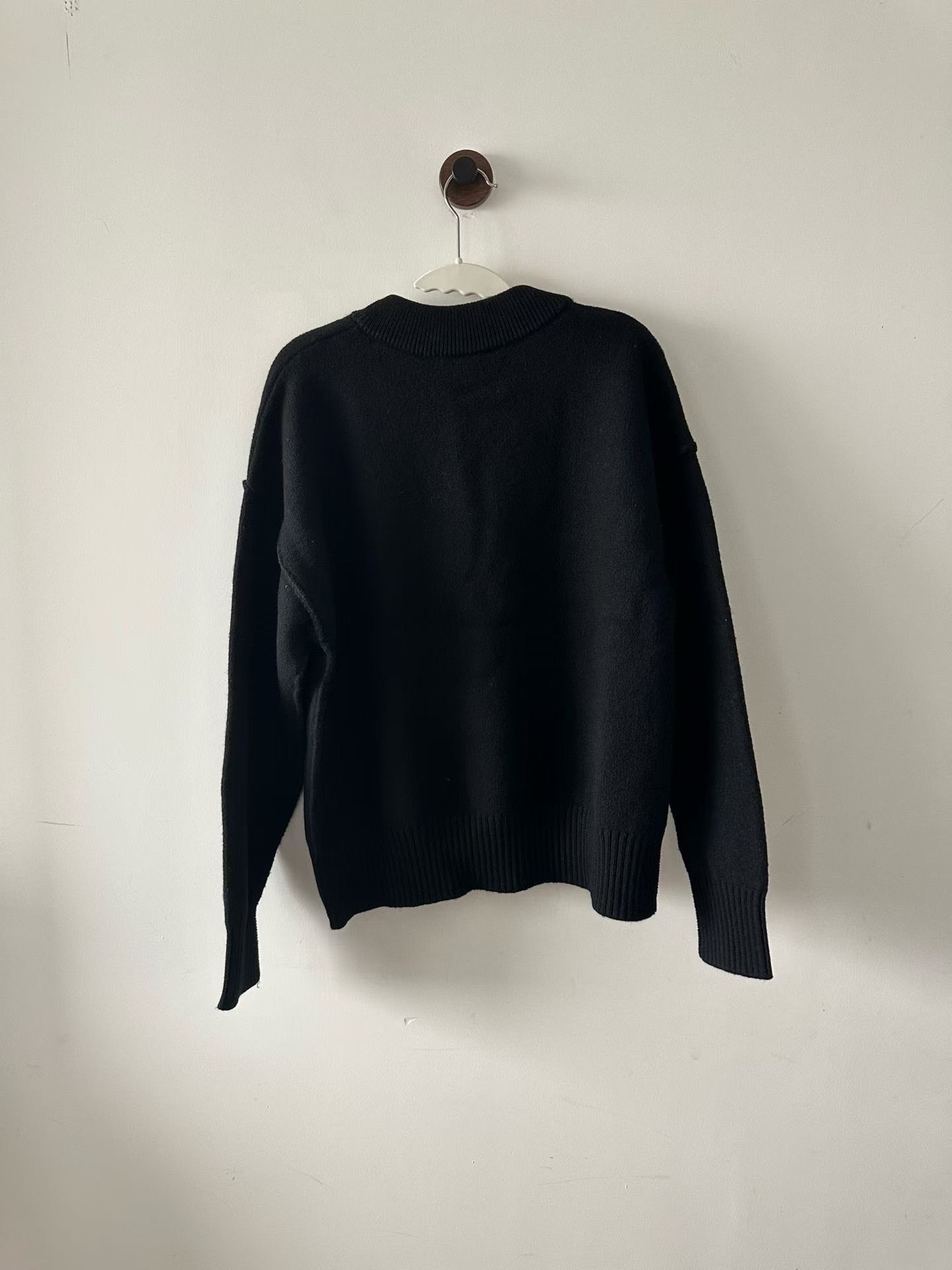 AMI Ami Black Heart Wool Cardigan Size S / US 4 / IT 40 - 2 Thumbnail