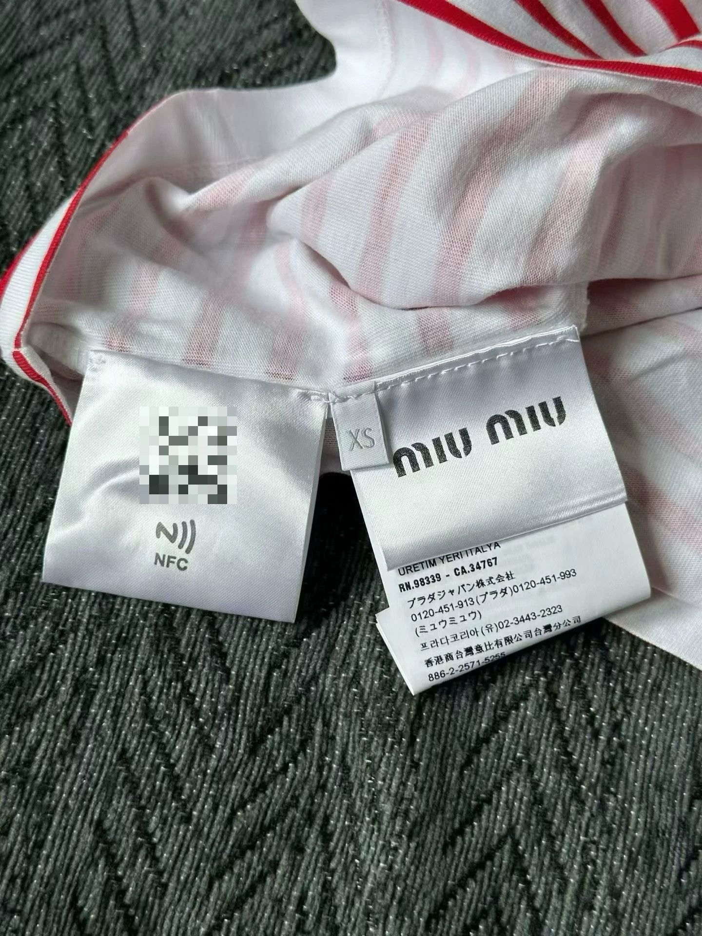 Miu Miu Miu Miu Red White Stripe Short Sleeve Size XS / US 0-2 / IT 36-38 - 5 Thumbnail
