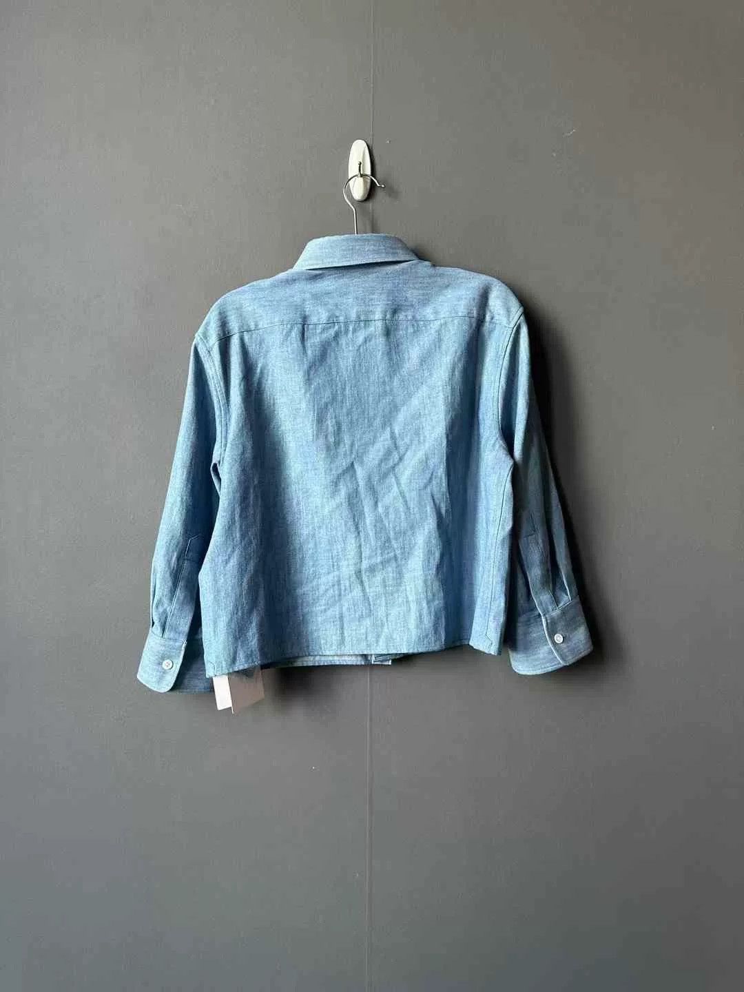 Celine Celine New Triomphe Embroidery Short Denim Shirt Size XXS / US 00 / IT 34 - 2 Thumbnail