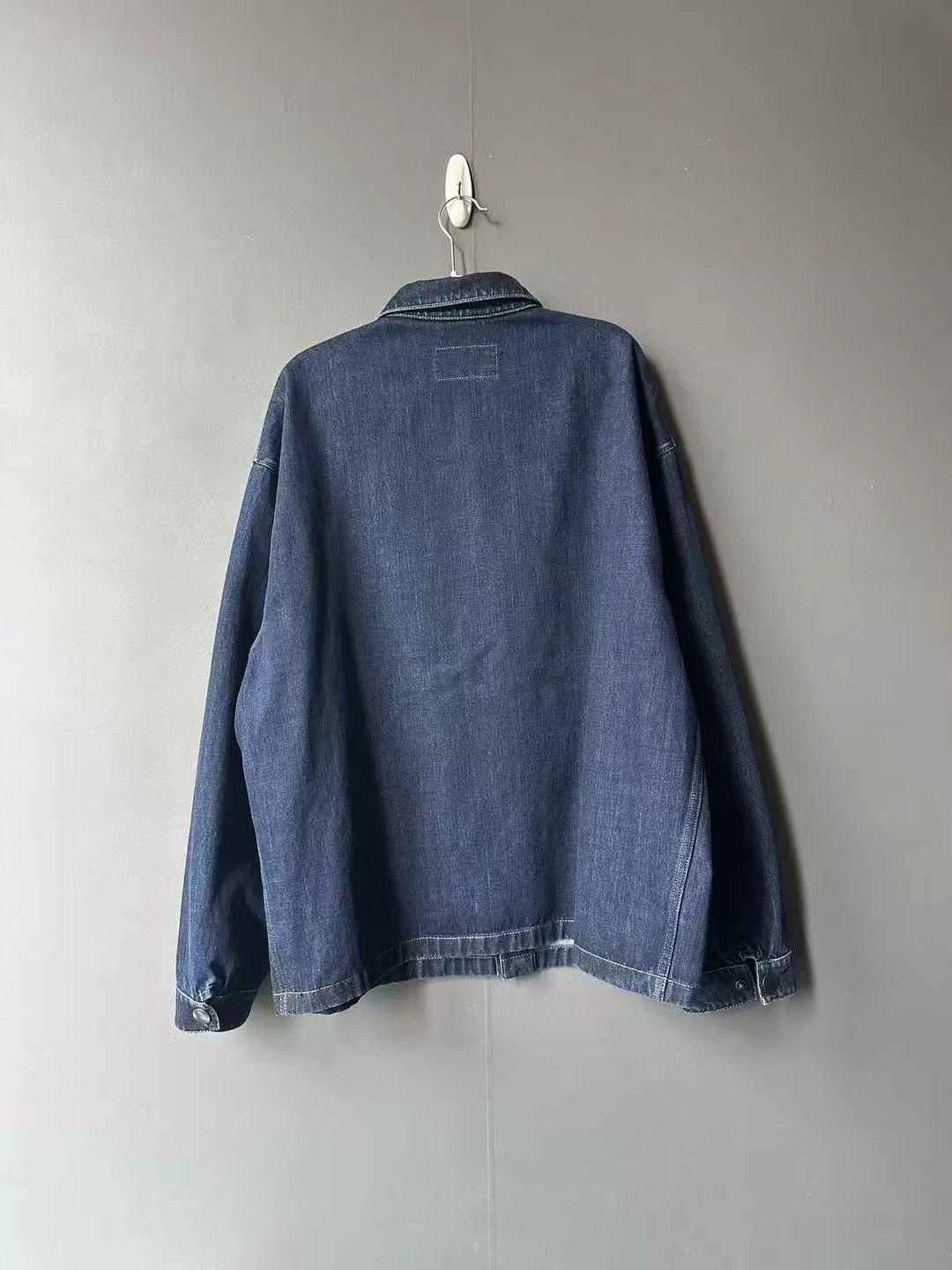 Prada Prada Dark Blue Triangle Logo Denim Shirt Jacket Size US XL / EU 56 / 4 - 2 Thumbnail