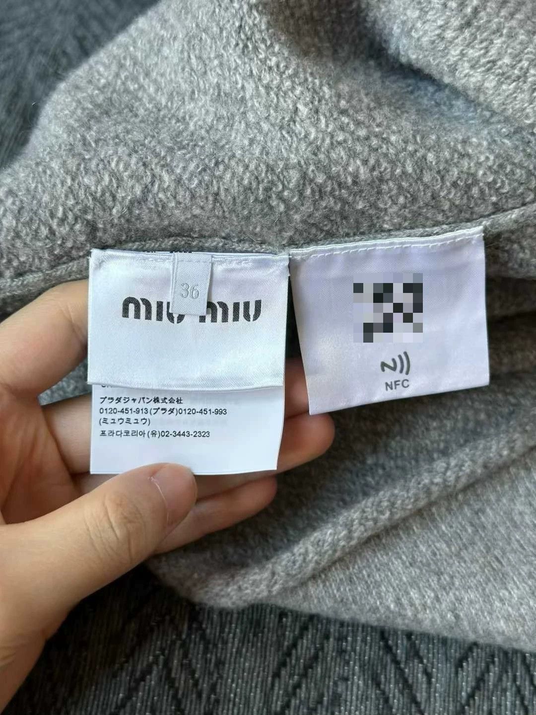 Miu Miu Miu Miu Gray Slogan Embroidery Sweater Size XS / US 0-2 / IT 36-38 - 4 Thumbnail