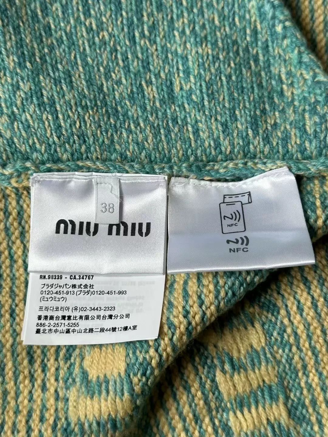 Miu Miu Miu Miu Striped Zip Knit Jacket Size S / US 4 / IT 40 - 4 Thumbnail