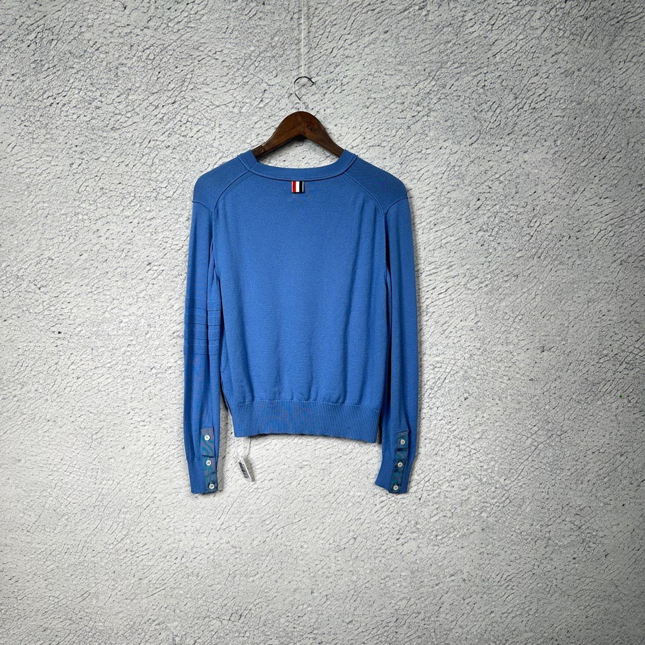 Thom Browne Thom Browne Blue Wool Crewneck Sweater 2 Size US M / EU 48-50 / 2 - 2 Thumbnail