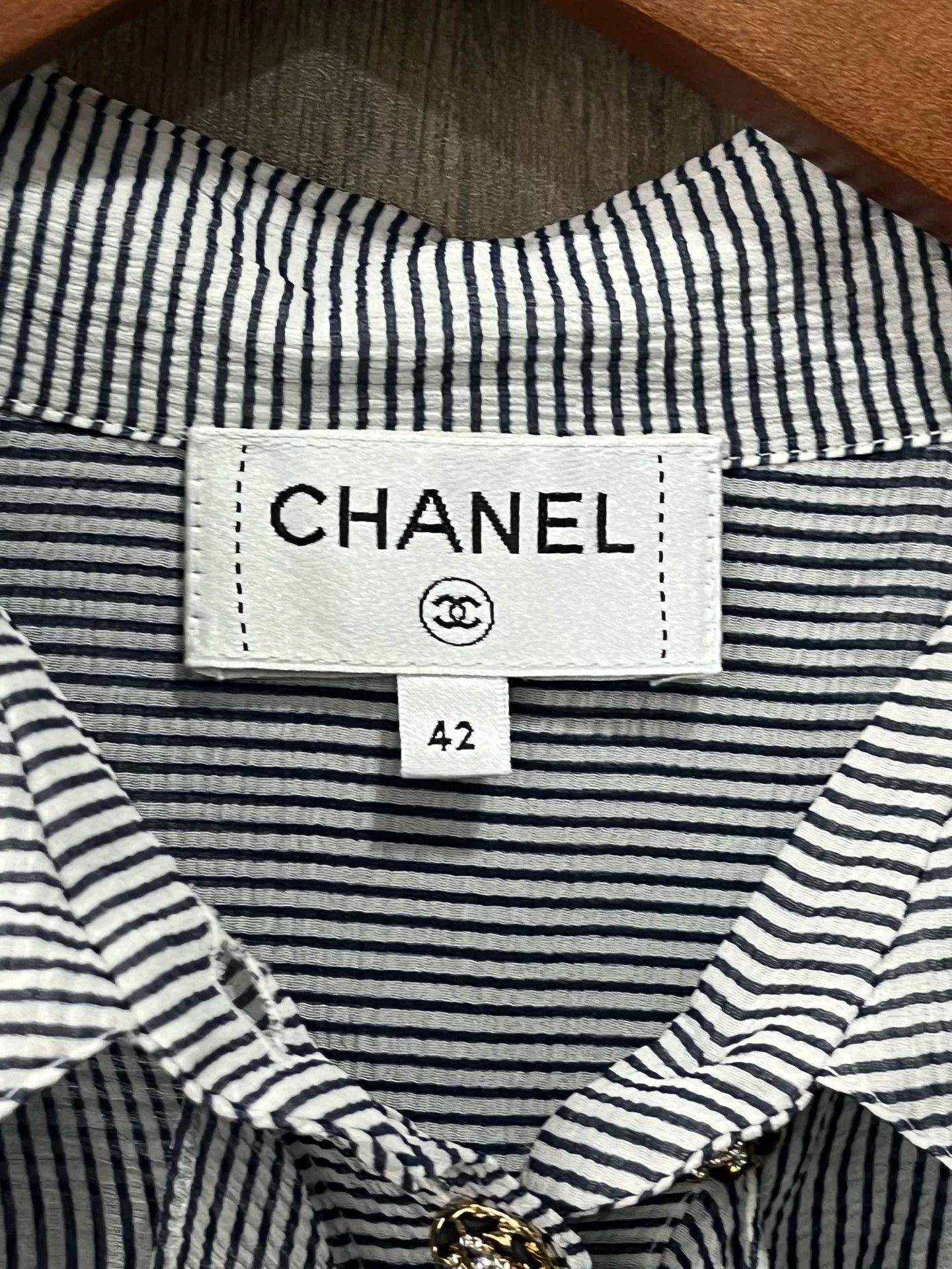 Chanel Chanel Striped Ruffle Blouse IT 42 Size M / US 6-8 / IT 42-44 - 4 Thumbnail