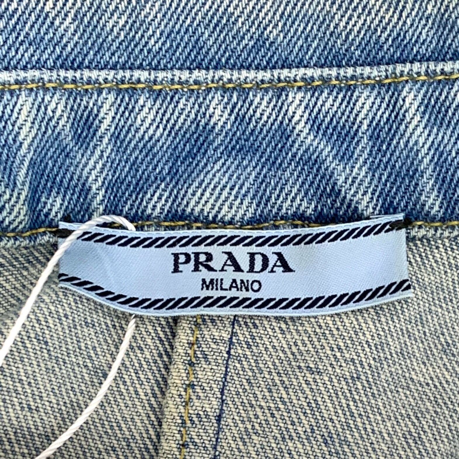 Prada Prada Denim Triangle Logo Jumpsuit IT 38 Size 26" / US 2 / IT 38 - 6 Thumbnail