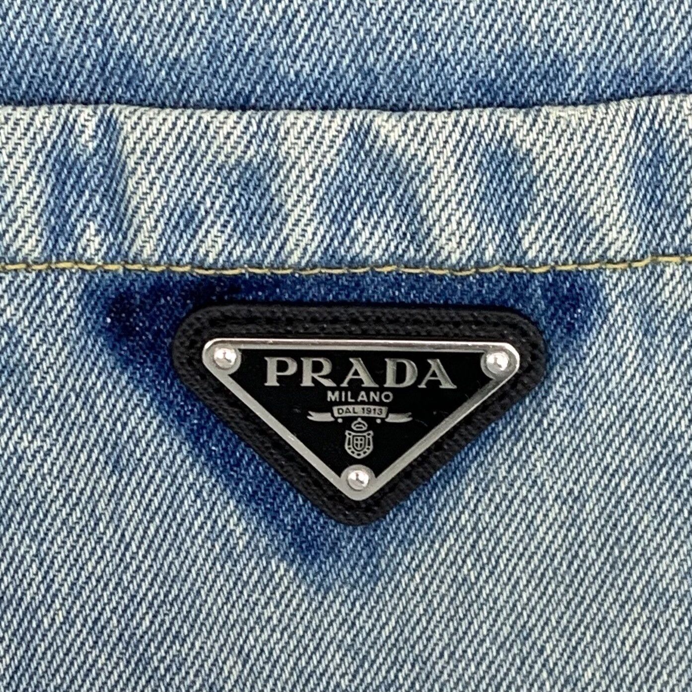 Prada Prada Denim Triangle Logo Jumpsuit IT 38 Size 26" / US 2 / IT 38 - 5 Thumbnail